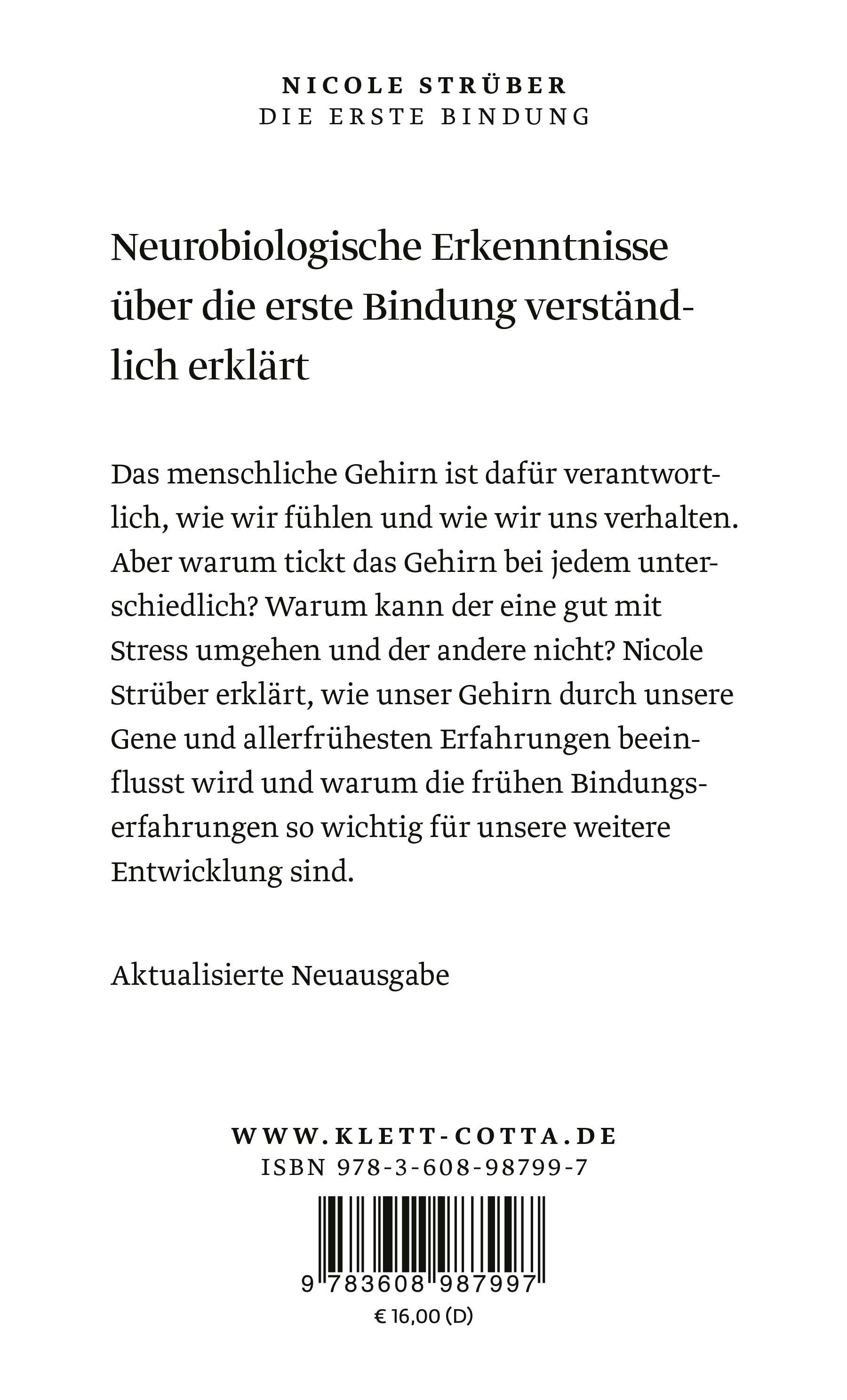 Rückseitencover Die erste Bindung