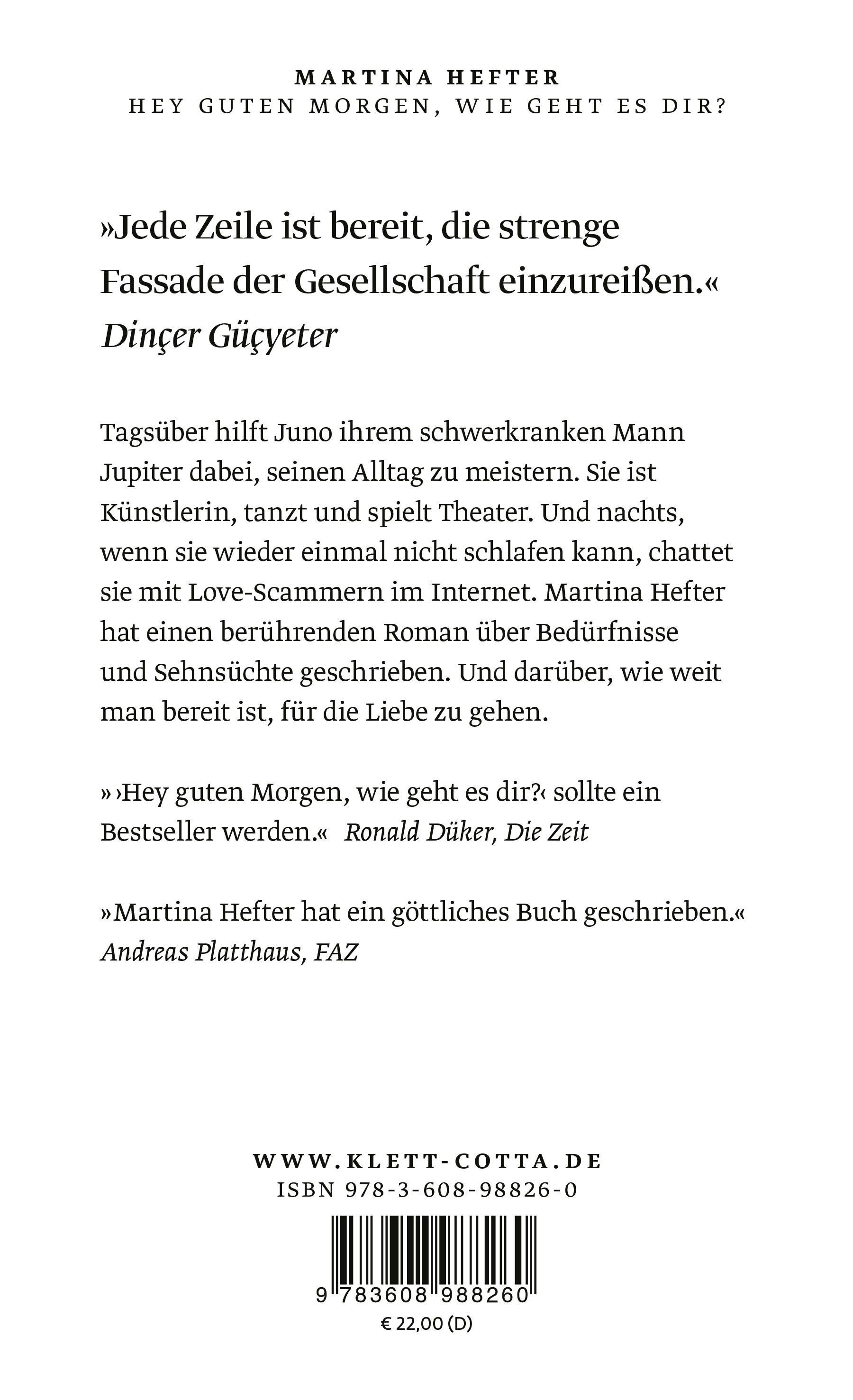 Rückseitencover Hey guten Morgen, wie geht es dir?