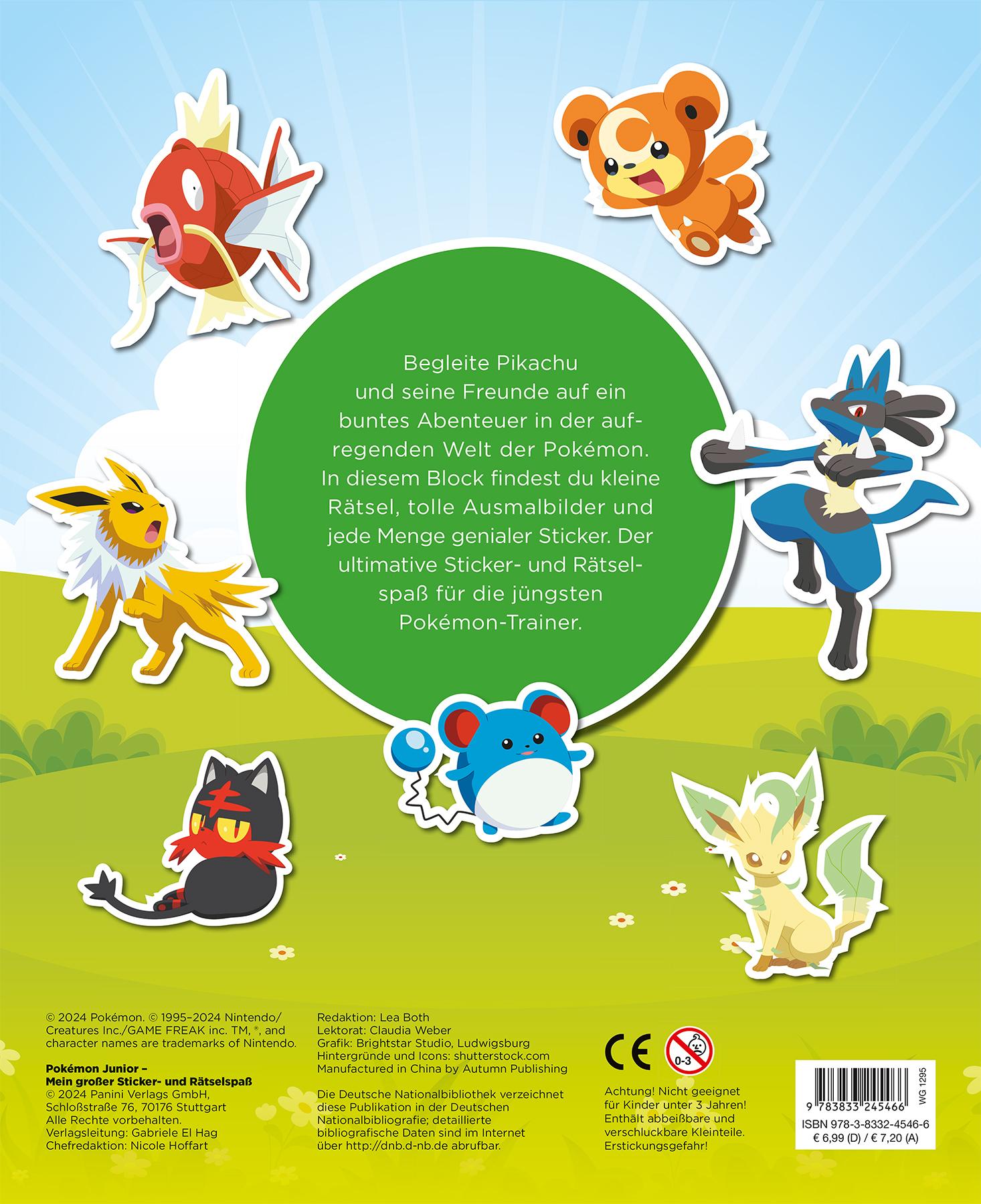 Rückseitencover Pokémon Junior: Mein großer Sticker- und Rätselspaß