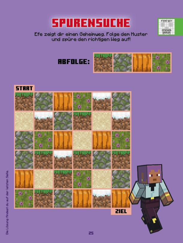 Beispielinhalt (Bild) Minecraft: 1001 Sticker: Stickern - Rätseln - Ausmalen