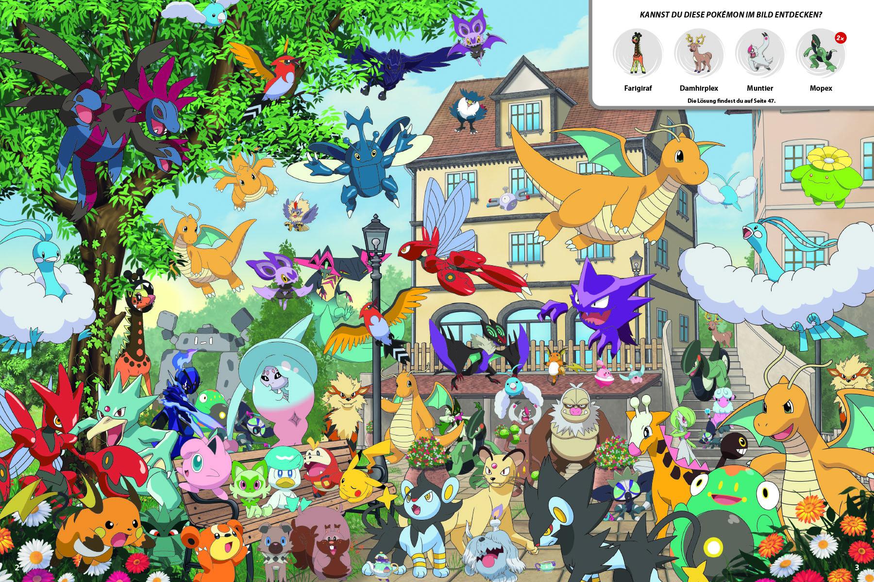 Beispielinhalt (Bild) Pokémon: Willkommen in Paldea!: Suchen - Rätseln - Stickern - Malen