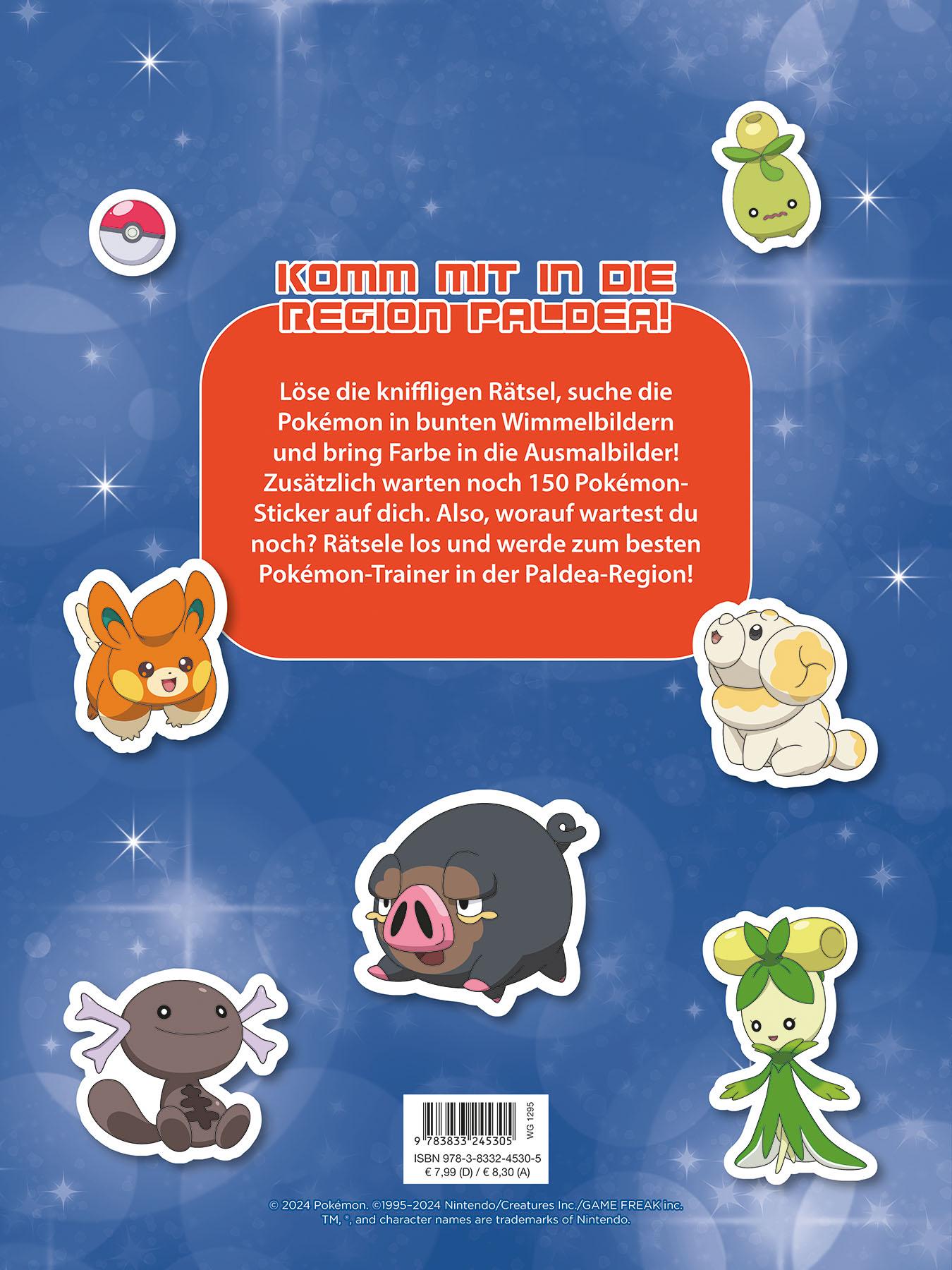 Rückseitencover Pokémon: Willkommen in Paldea!: Suchen - Rätseln - Stickern - Malen