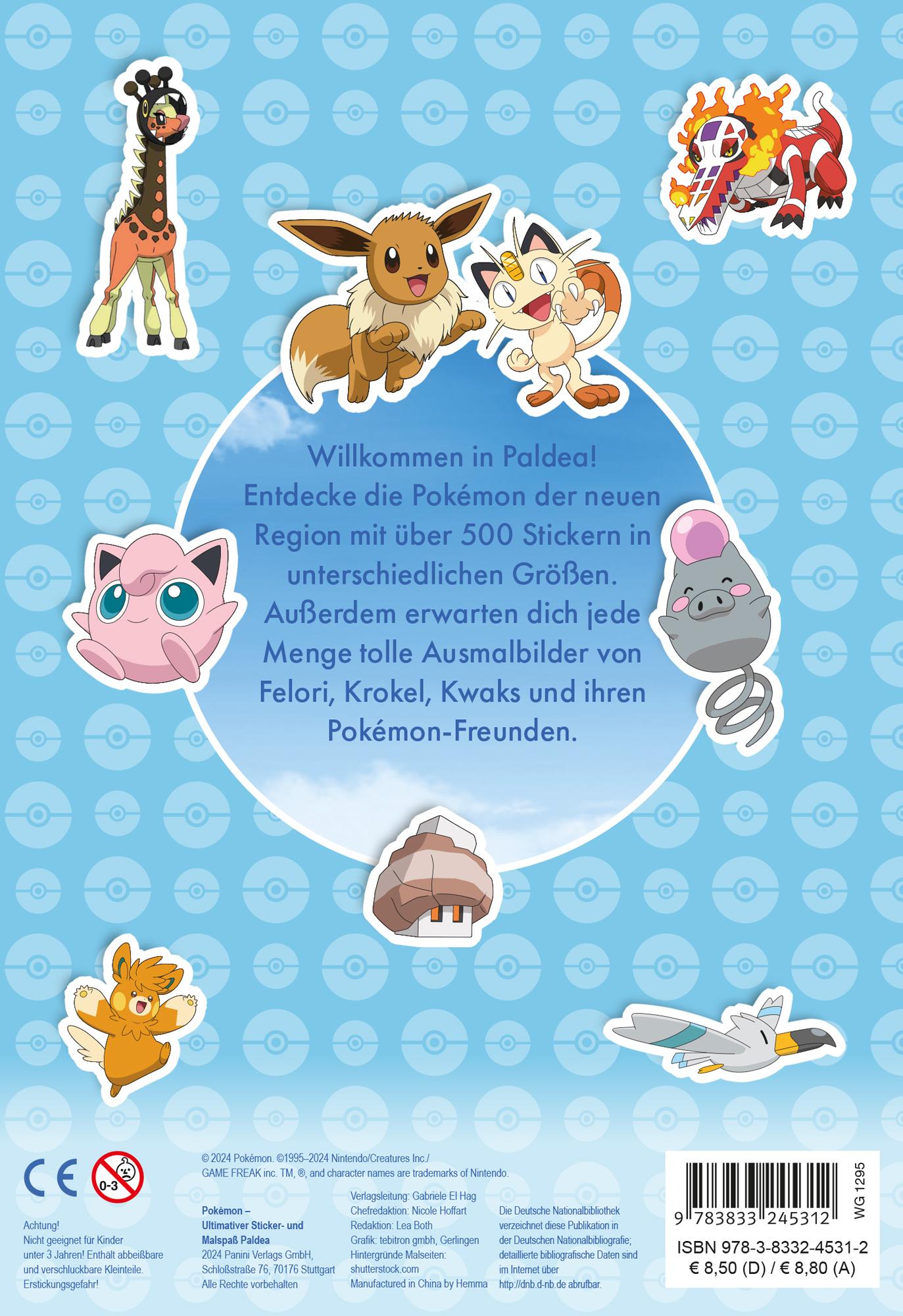 Rückseitencover Pokémon: Ultimativer Sticker- und Malspaß Paldea