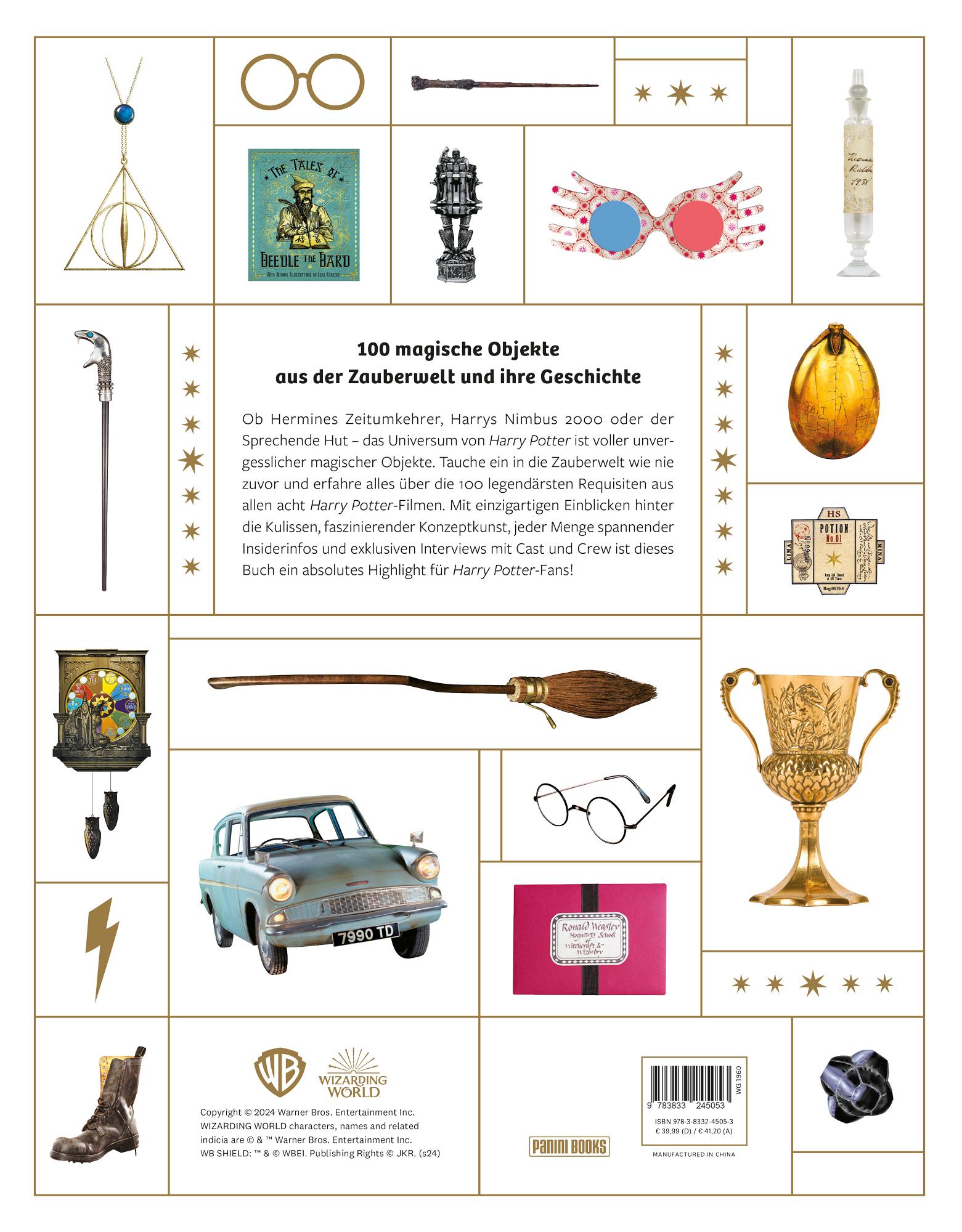 Rückseitencover Aus den Filmen zu Harry Potter: 100 Objekte: Die unvergesslichsten Requisiten aus den Filmen