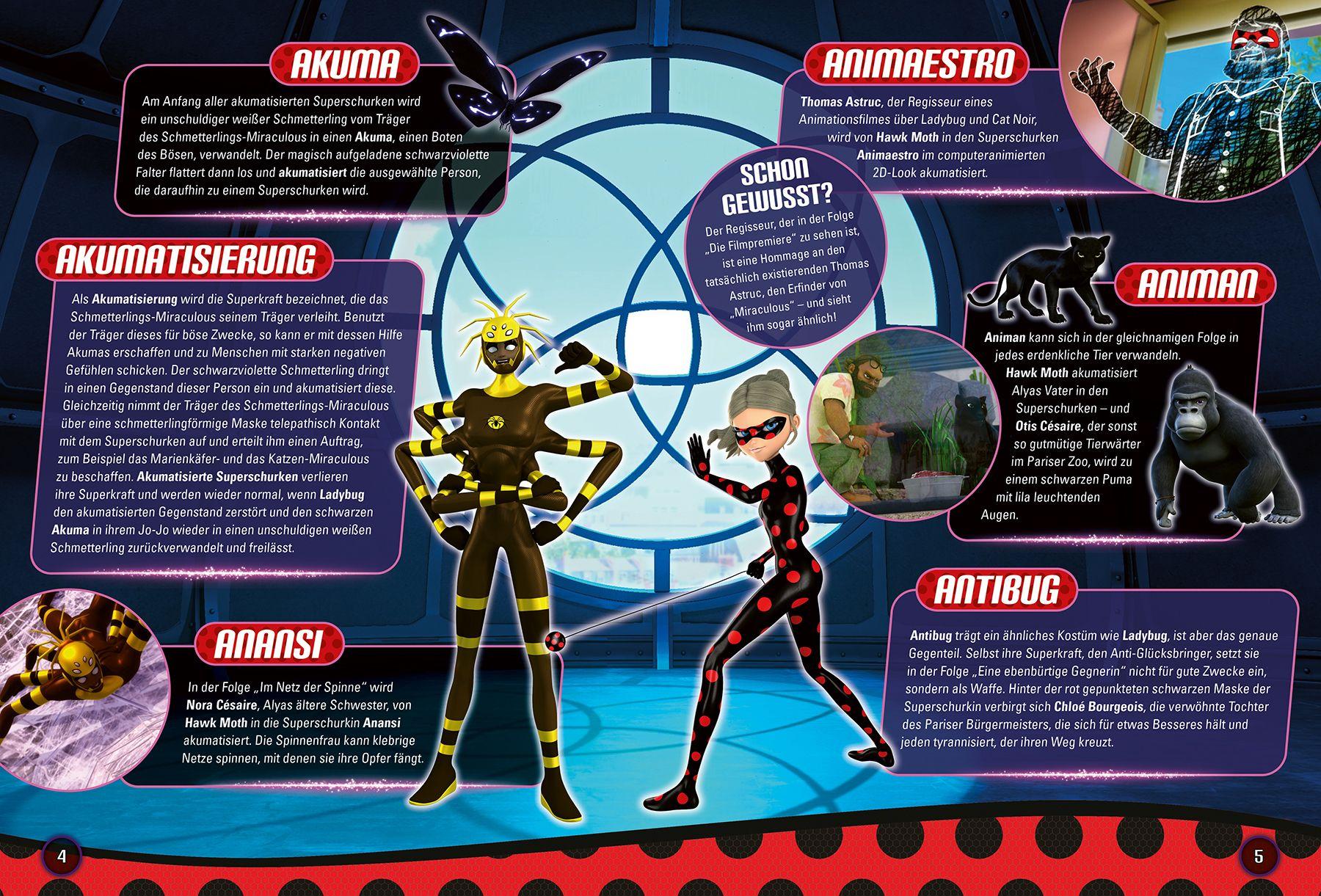 Beispielinhalt (Bild) Miraculous: Das große Buch der Superschurken