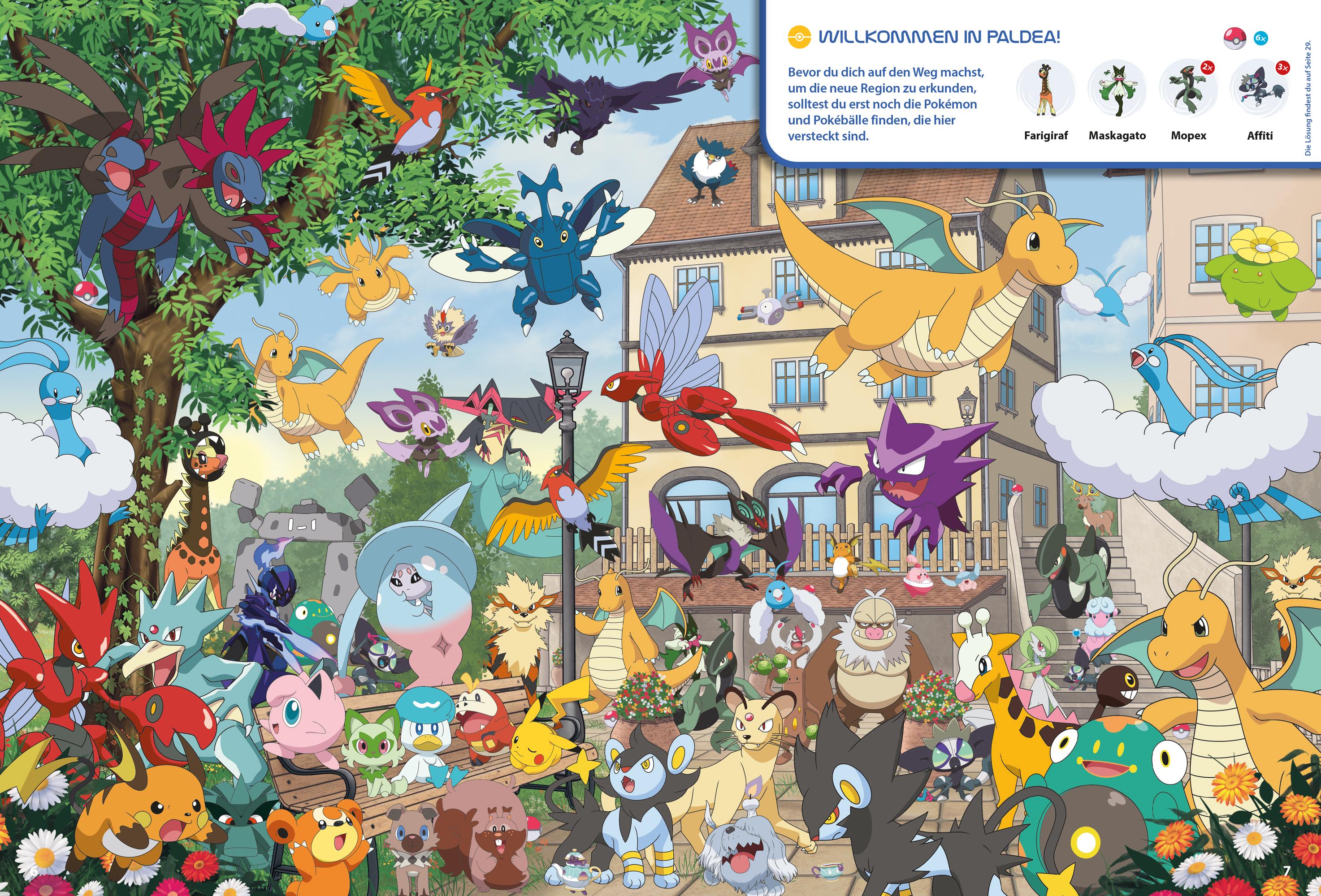 Beispielinhalt (Bild) Pokémon: Mein Wimmelbuch: Paldea - Entdecke die neue Region!