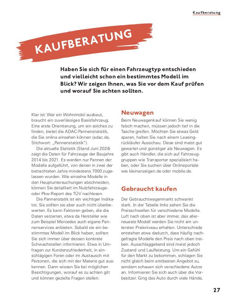 Beispielinhalt (Bild) Bau dir deinen Camper