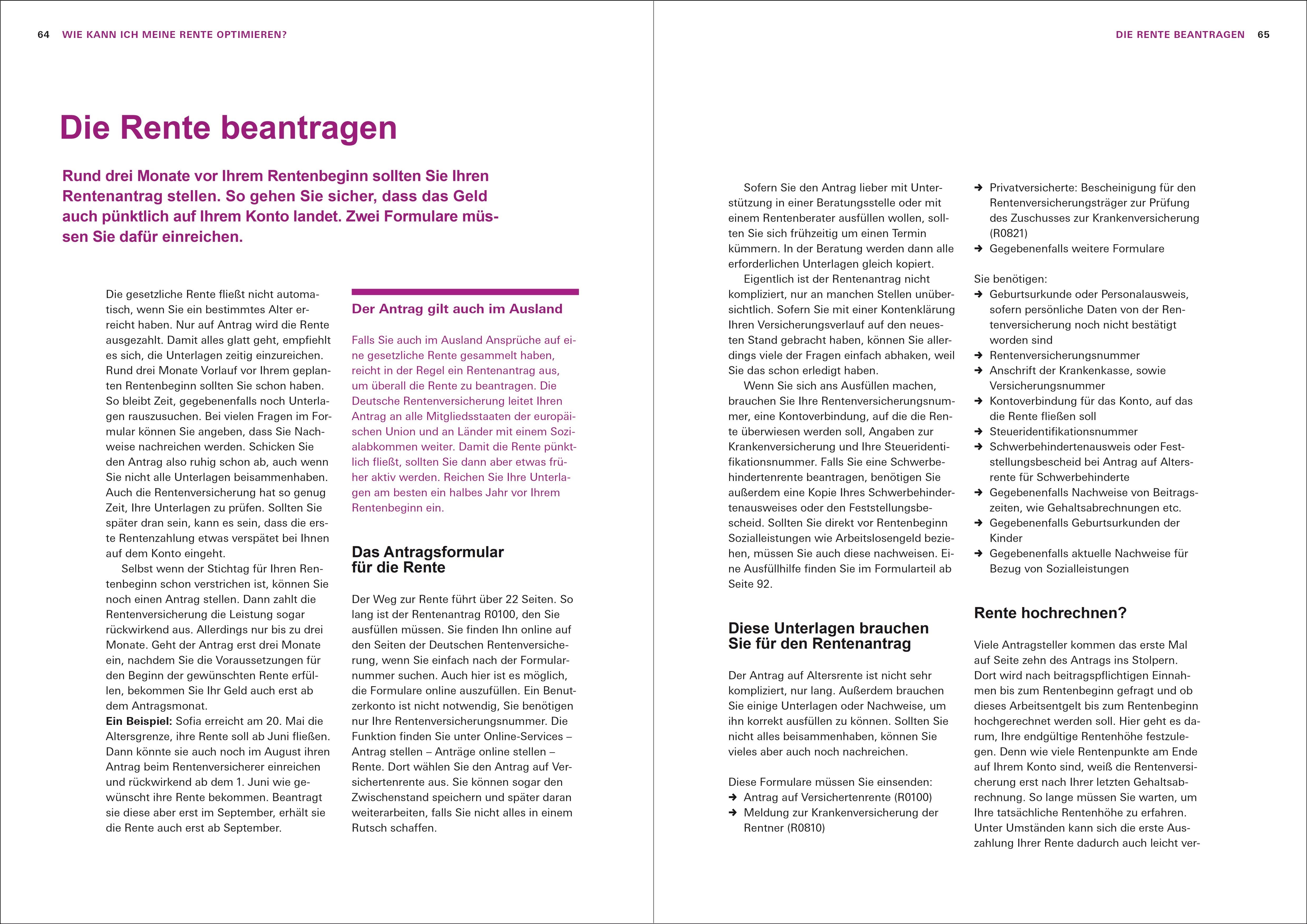 Beispielinhalt (Bild) Das Renten-Set