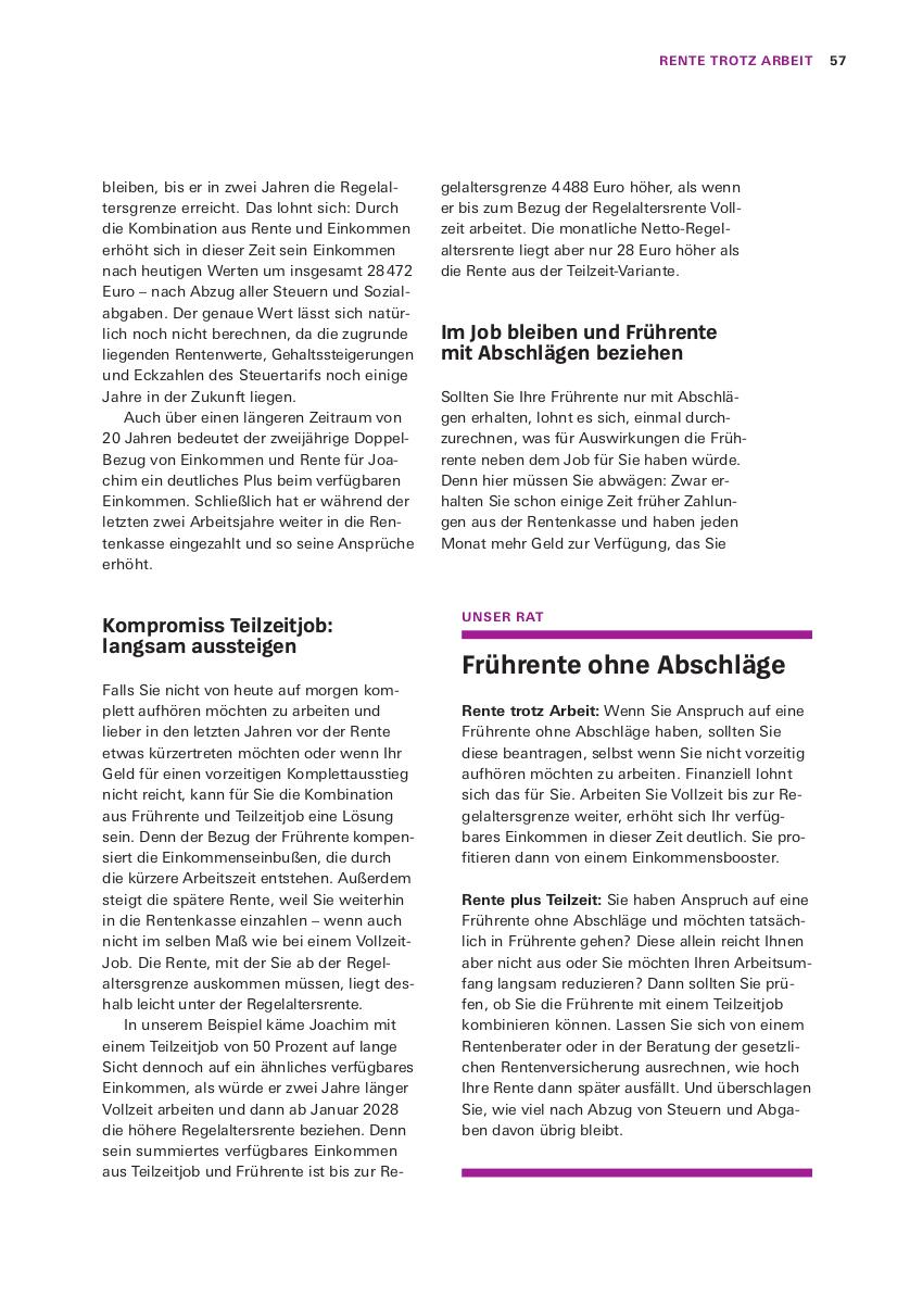 Beispielinhalt (Bild) Das Renten-Set