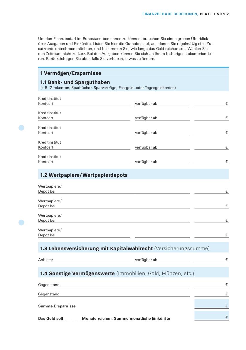 Beispielinhalt (Bild) Das Renten-Set