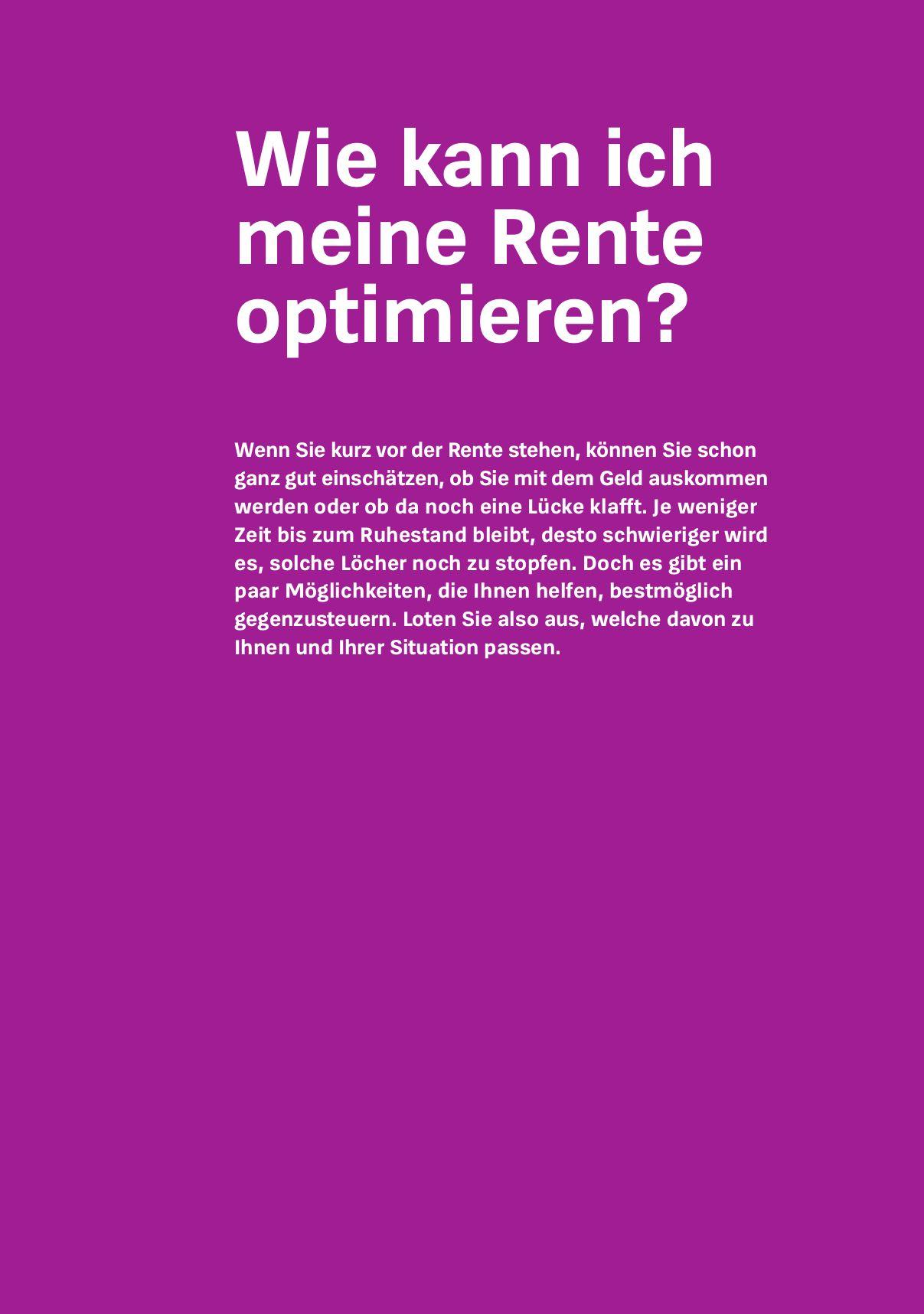 Beispielinhalt (Bild) Das Renten-Set