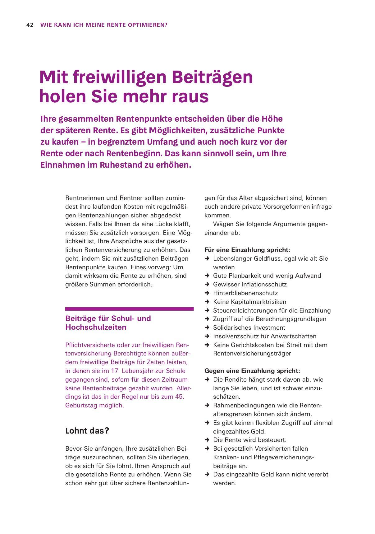 Beispielinhalt (Bild) Das Renten-Set