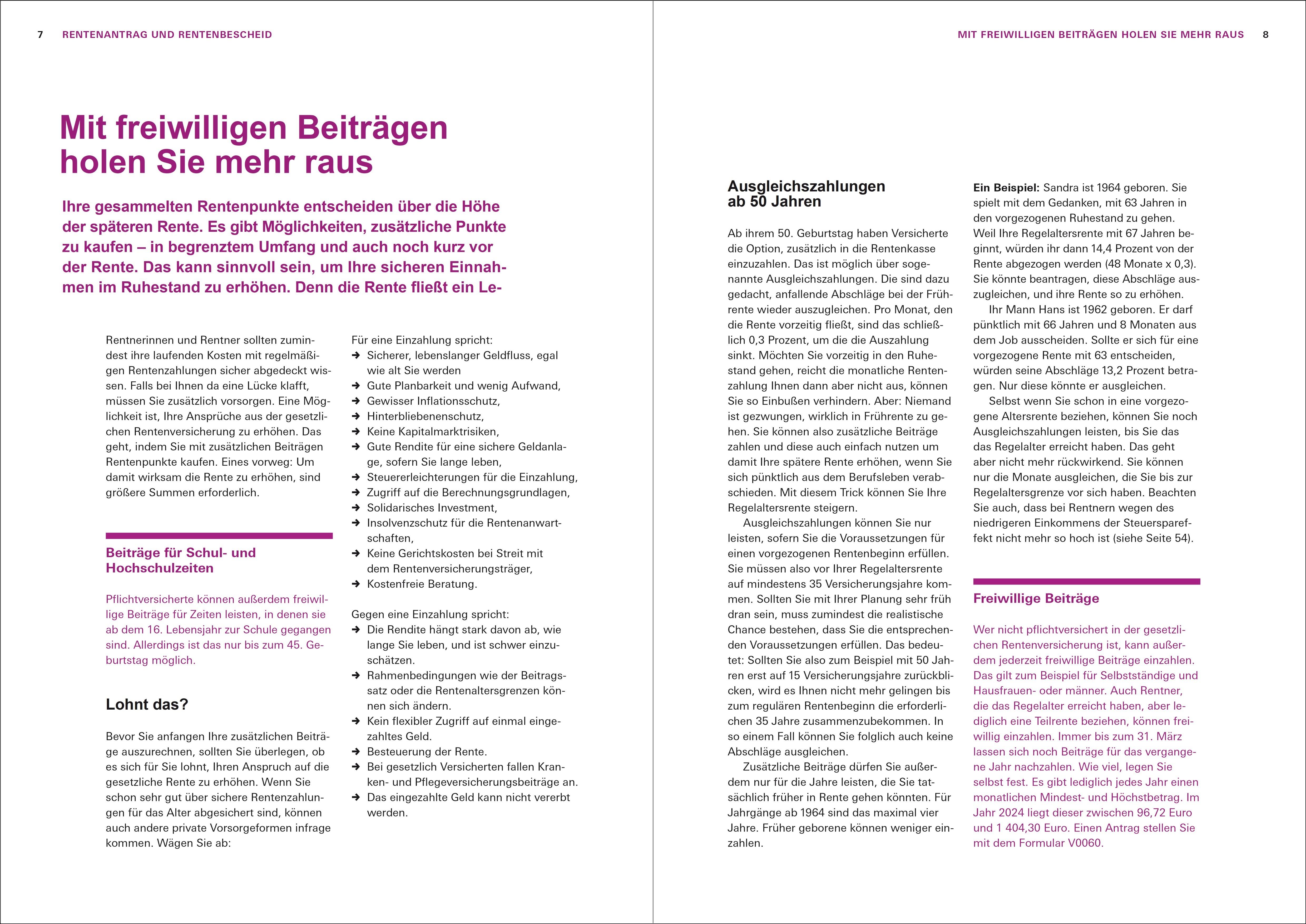 Beispielinhalt (Bild) Das Renten-Set