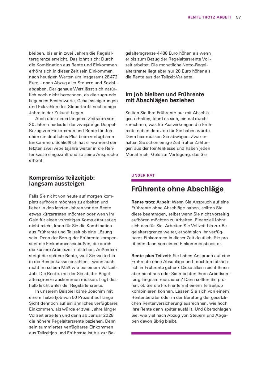 Beispielinhalt (Bild) Das Renten-Set