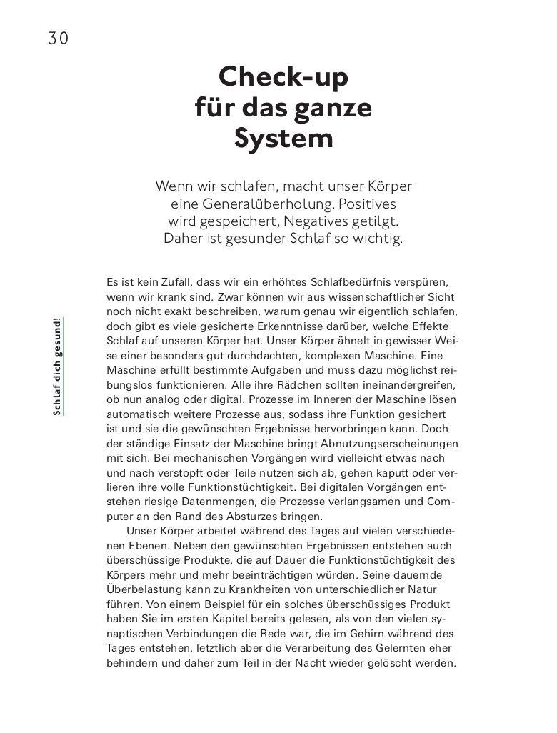 Beispielinhalt (Bild) Das Besser-schlafen-Prinzip