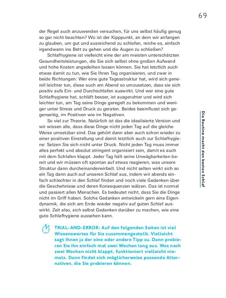 Beispielinhalt (Bild) Das Besser-schlafen-Prinzip