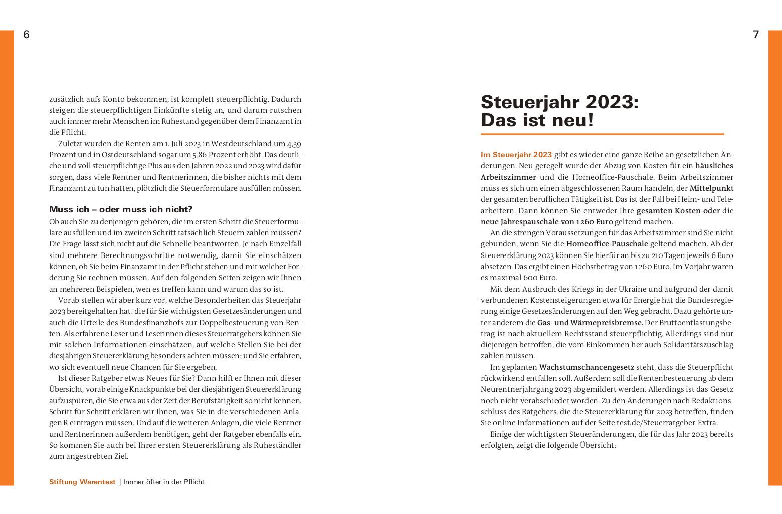 Beispielinhalt (Bild) Steuererklärung 2024/2025 - Rentner, Pensionäre