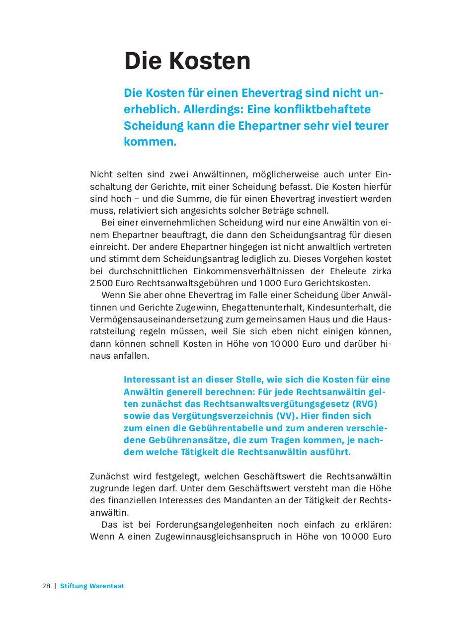 Beispielinhalt (Bild) Der Ehevertrag