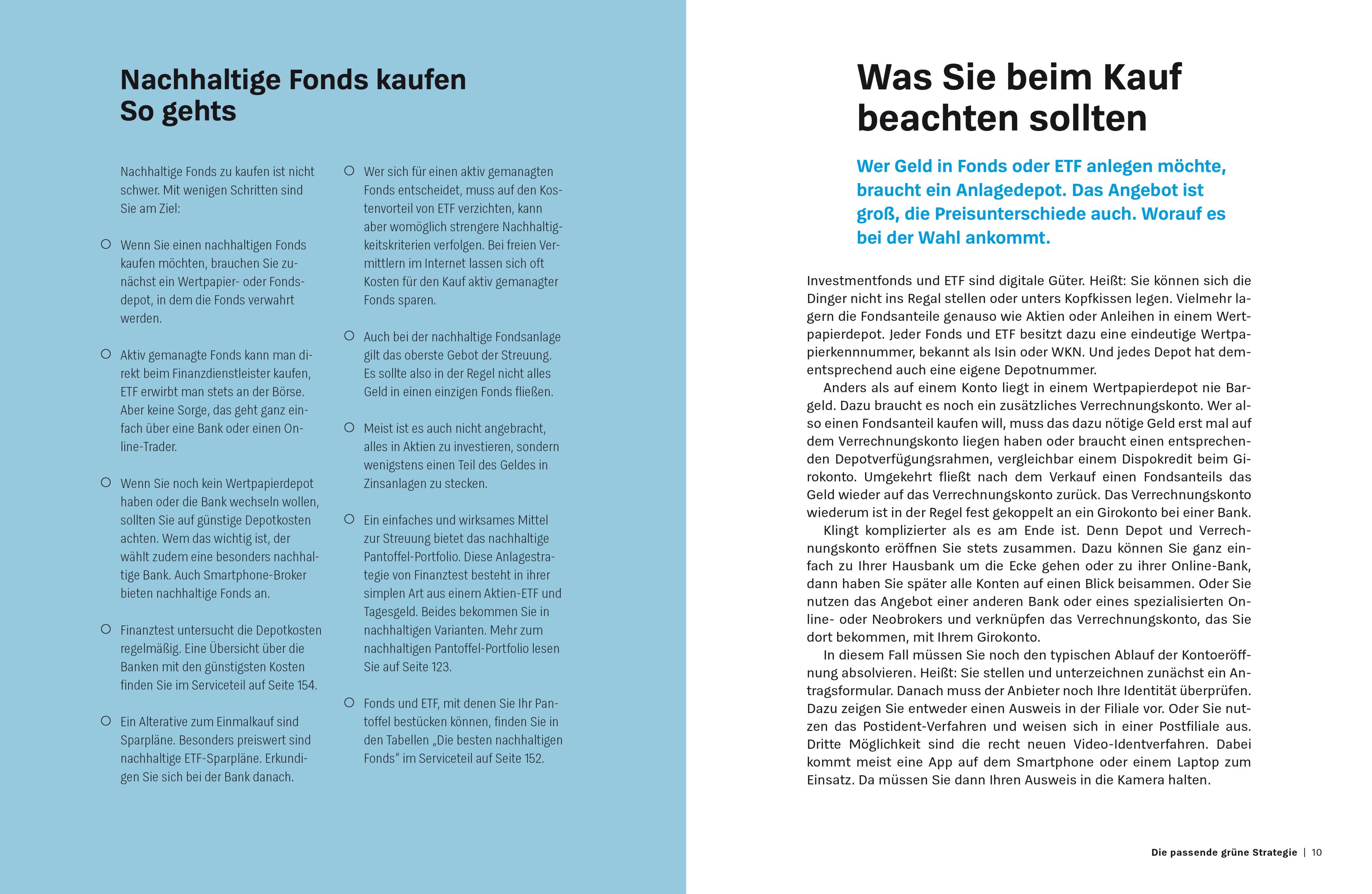 Beispielinhalt (Bild) Grüne Fonds und ETF