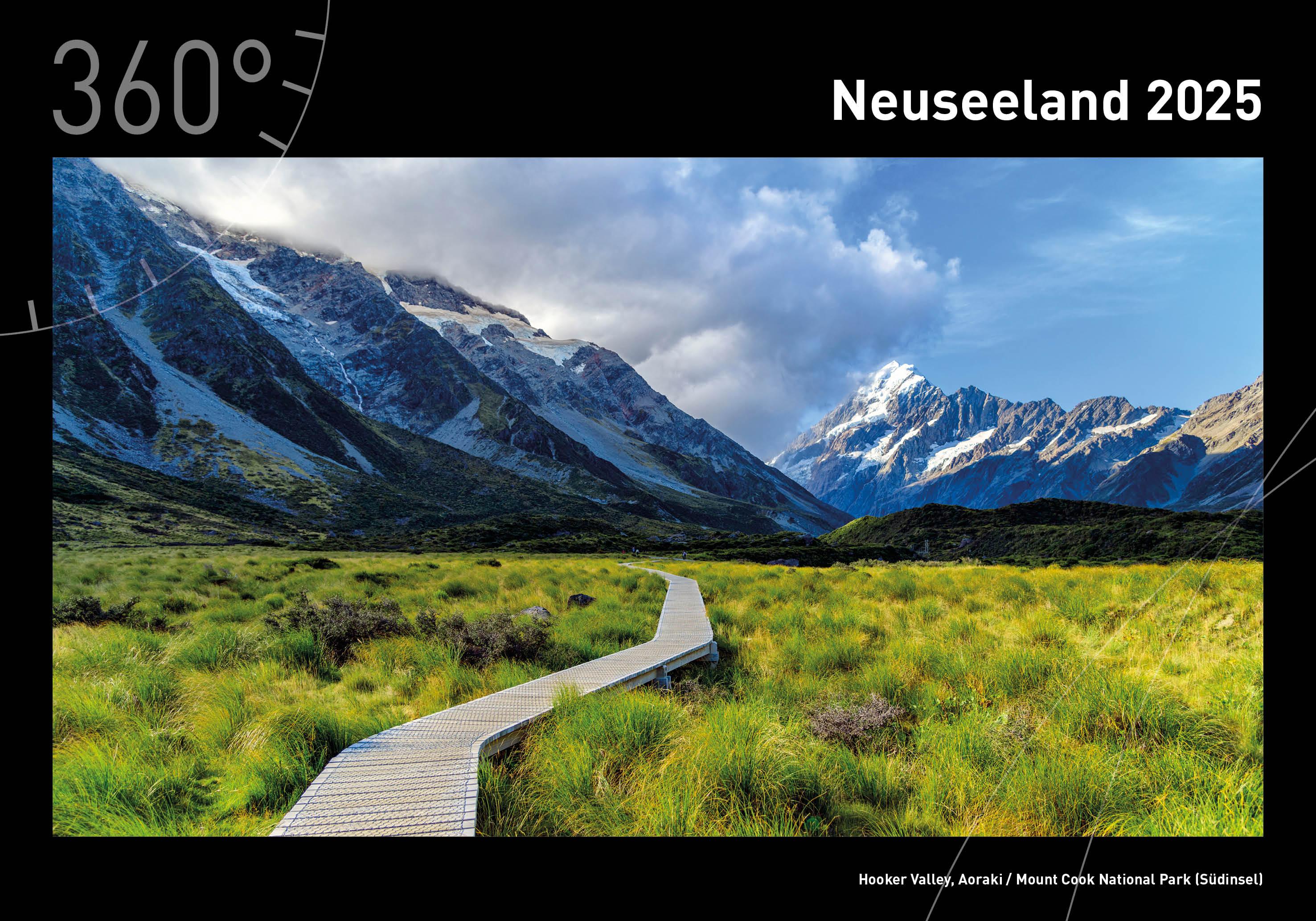 Vorderes Coverbild 360° Neuseeland Premiumkalender 2025