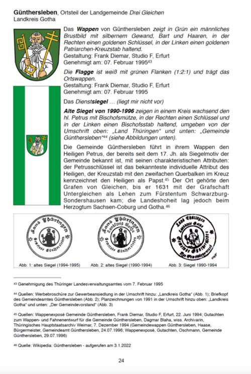 Beispielinhalt (Bild) Wappen, Flaggen und Siegel LANDKREIS GOTHA - Ein Lexikon - Ausgabe 2024