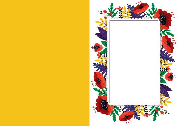 Beispielinhalt (Bild) Design Paper Frida Kahlo DIN A5. Mit Falz für Klappkarten