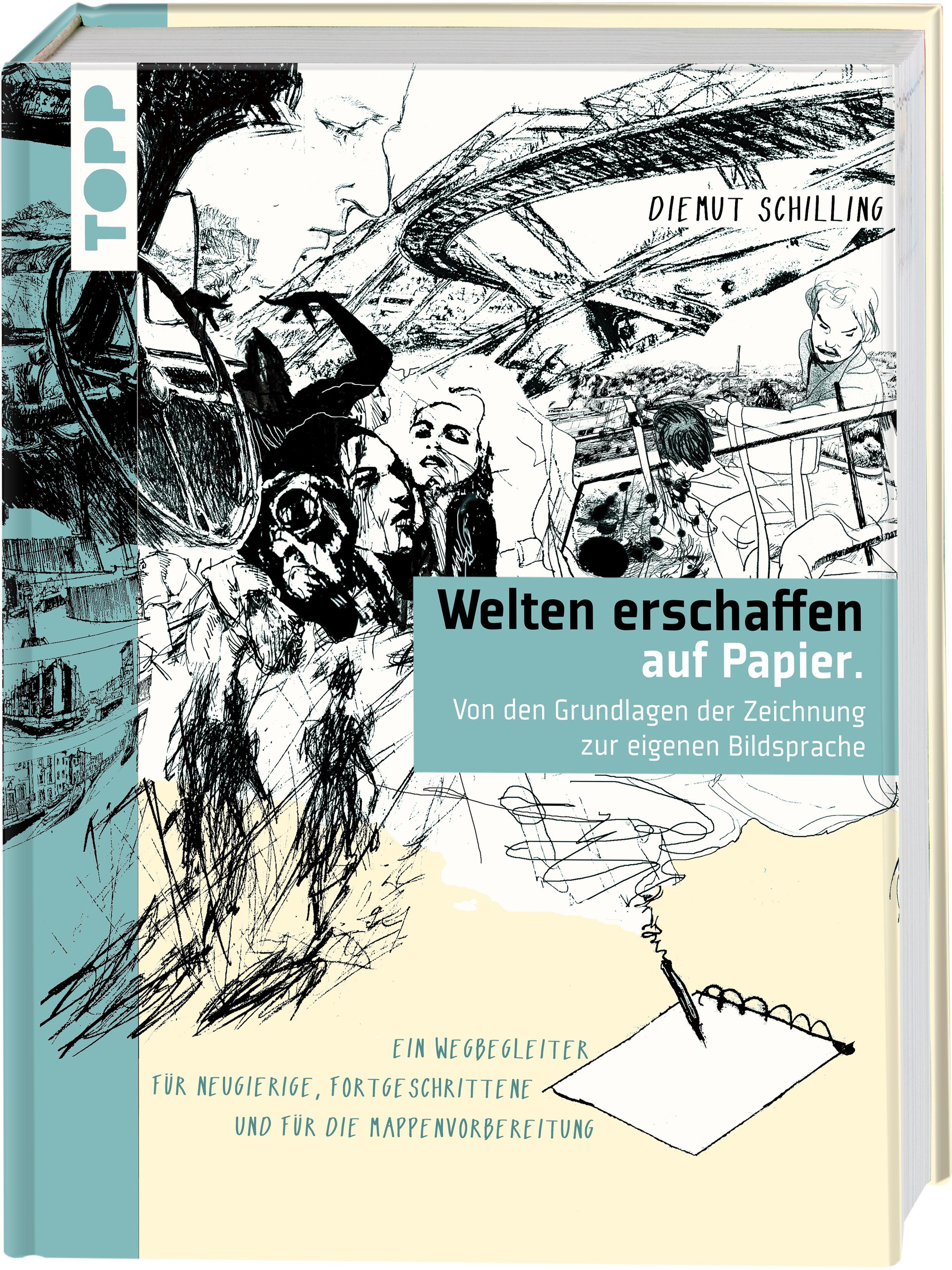 Vorderes Coverbild Welten erschaffen auf Papier.