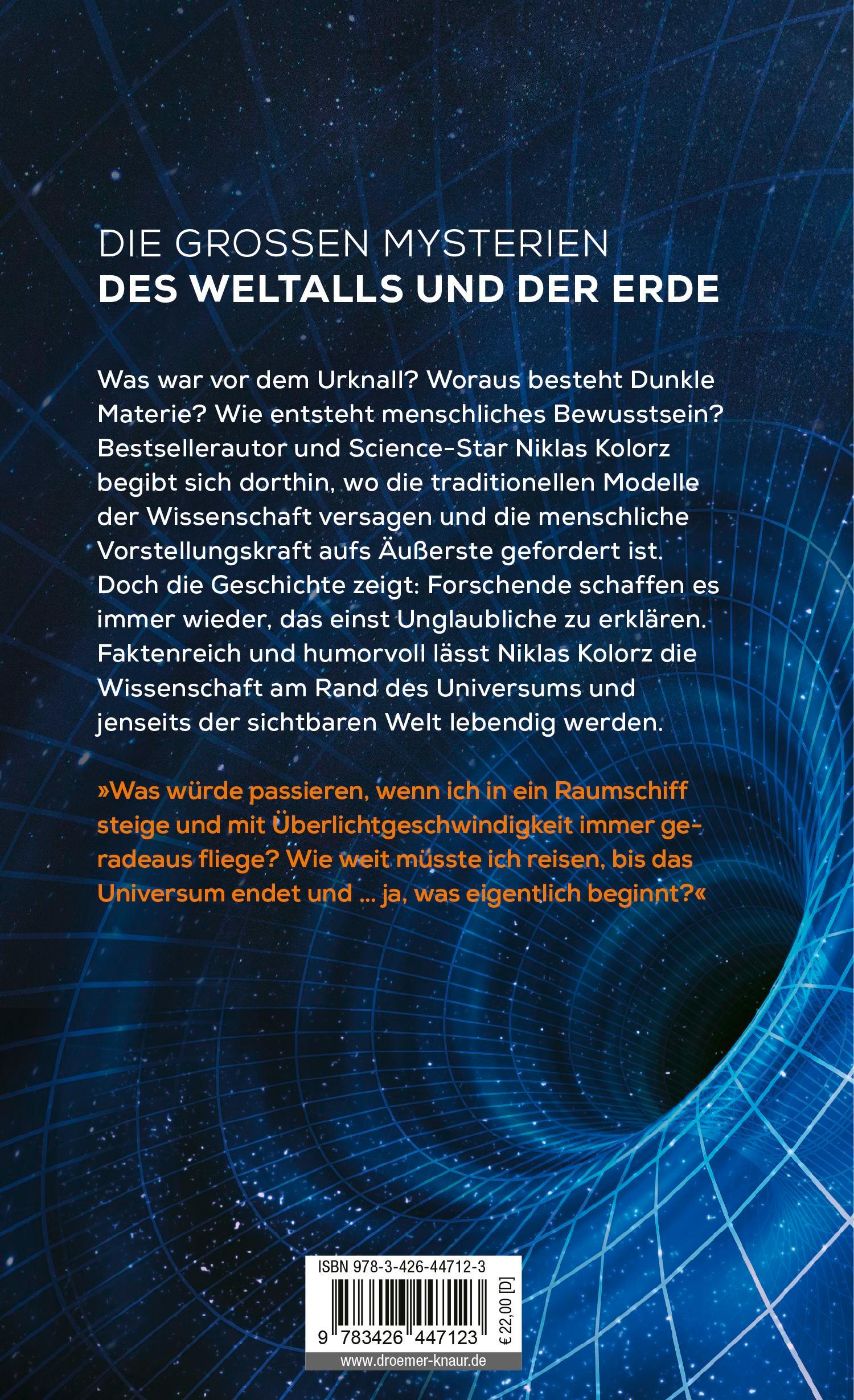 Rückseitencover Die letzten Rätsel des Universums
