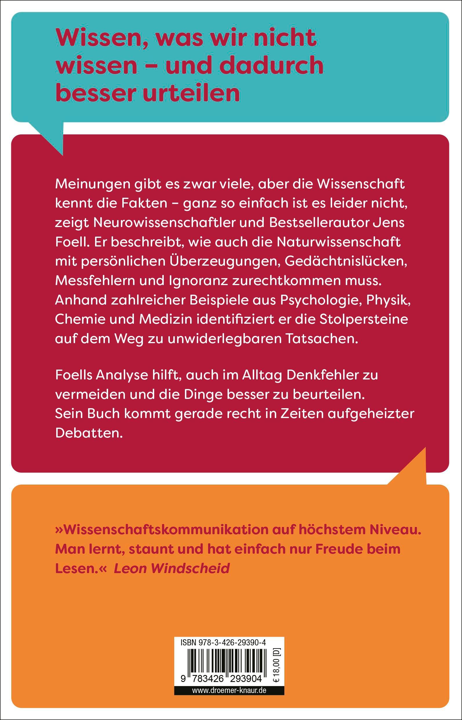 Rückseitencover Fakten sind auch nur Meinungen