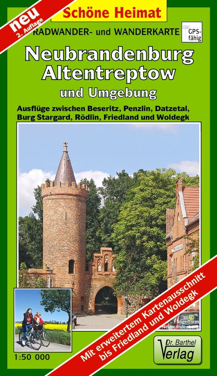Vorderes Coverbild Radwander- und Wanderkarte Neubrandenburg, Altentreptow und Umgebung