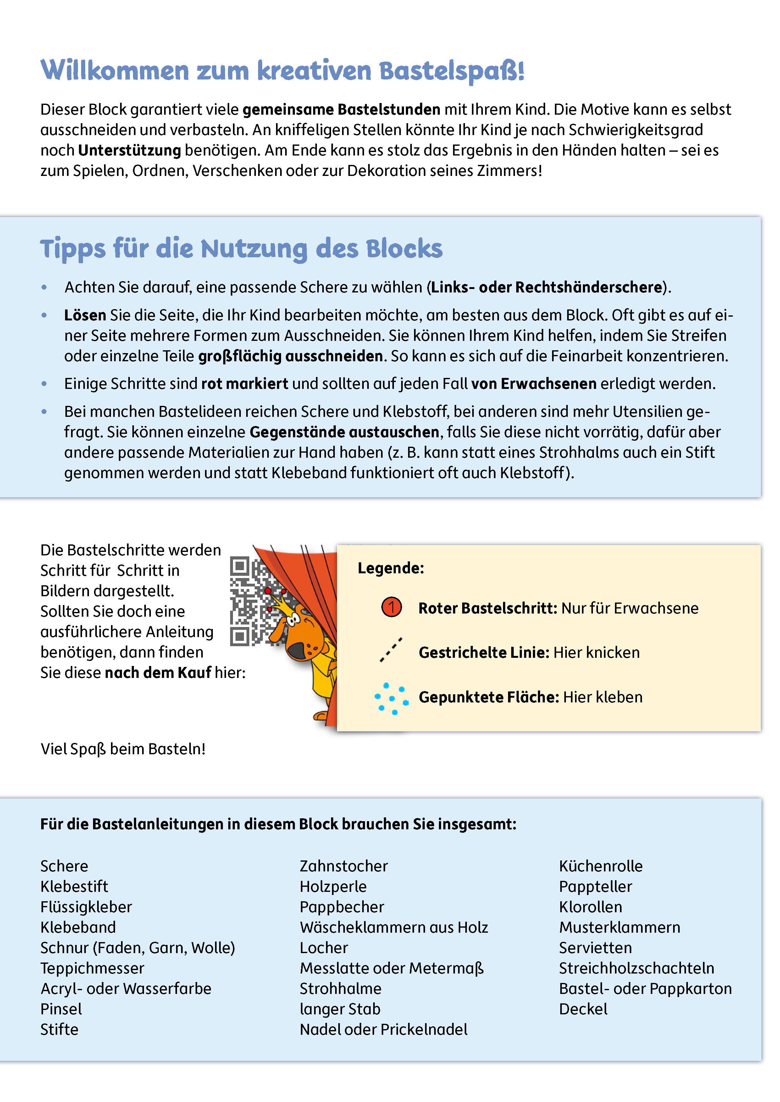 Beispielinhalt (Bild) Lass uns basteln - Bastelbuch ab 5 Jahre - Pferde und Ponys