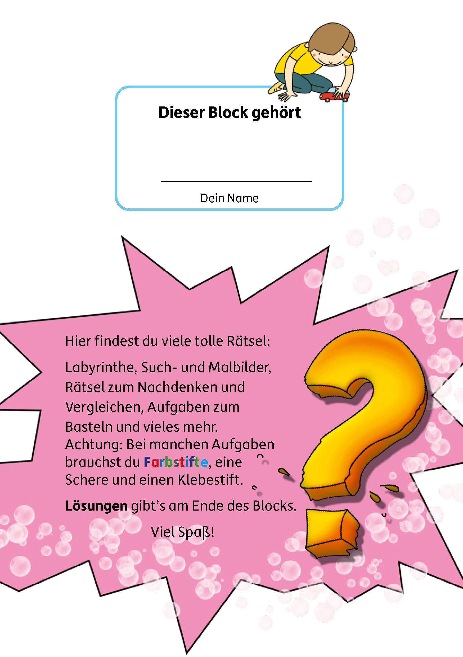 Beispielinhalt (Bild) Rätselblock ab 3 Jahre, Band 2