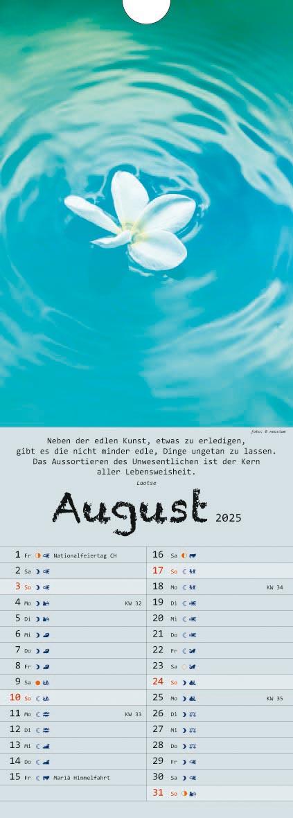 Beispielinhalt (Bild) Spirit of Meditation. Kalender 2025