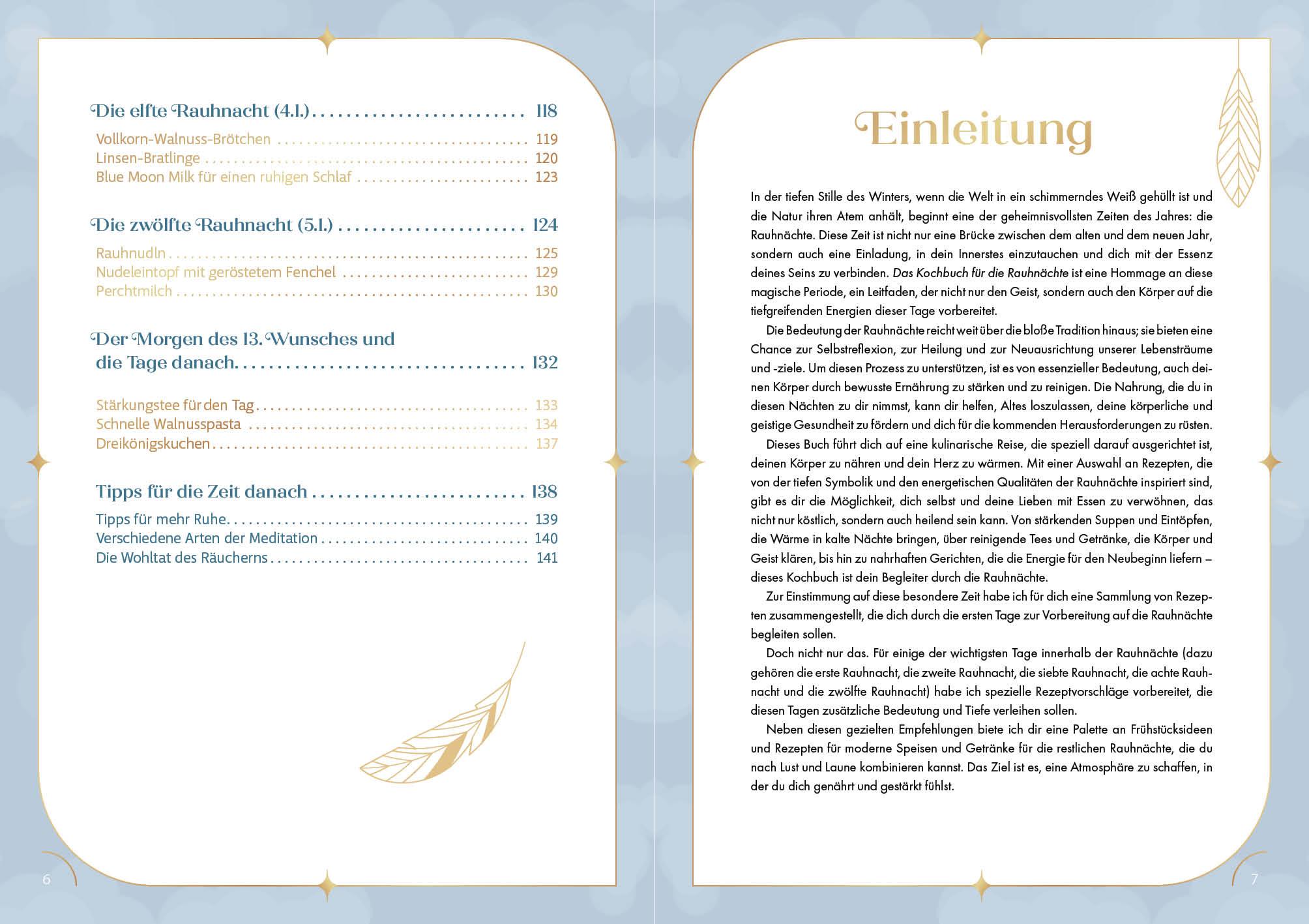 Beispielinhalt (Bild) Das Kochbuch für die Rauhnächte