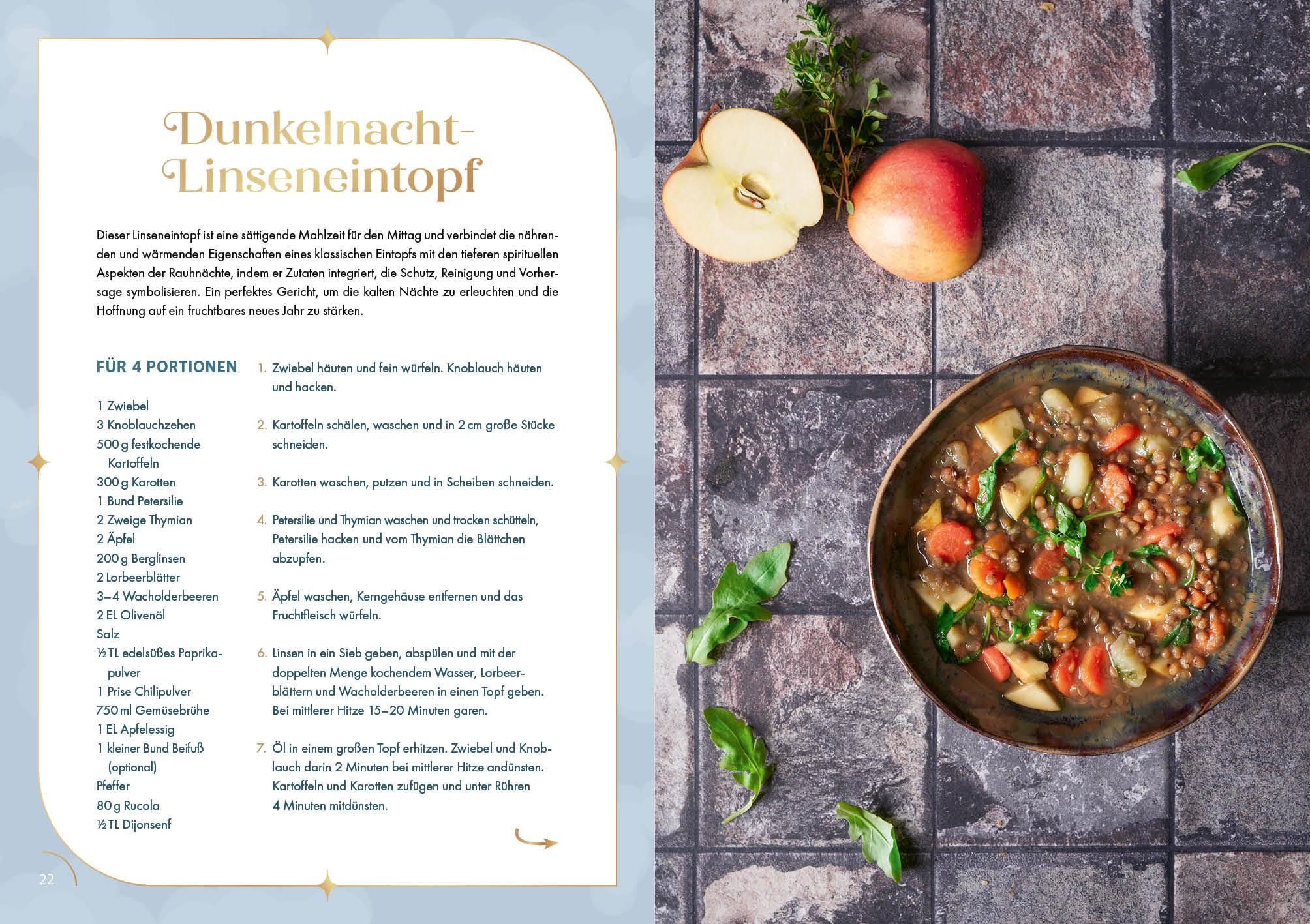 Beispielinhalt (Bild) Das Kochbuch für die Rauhnächte