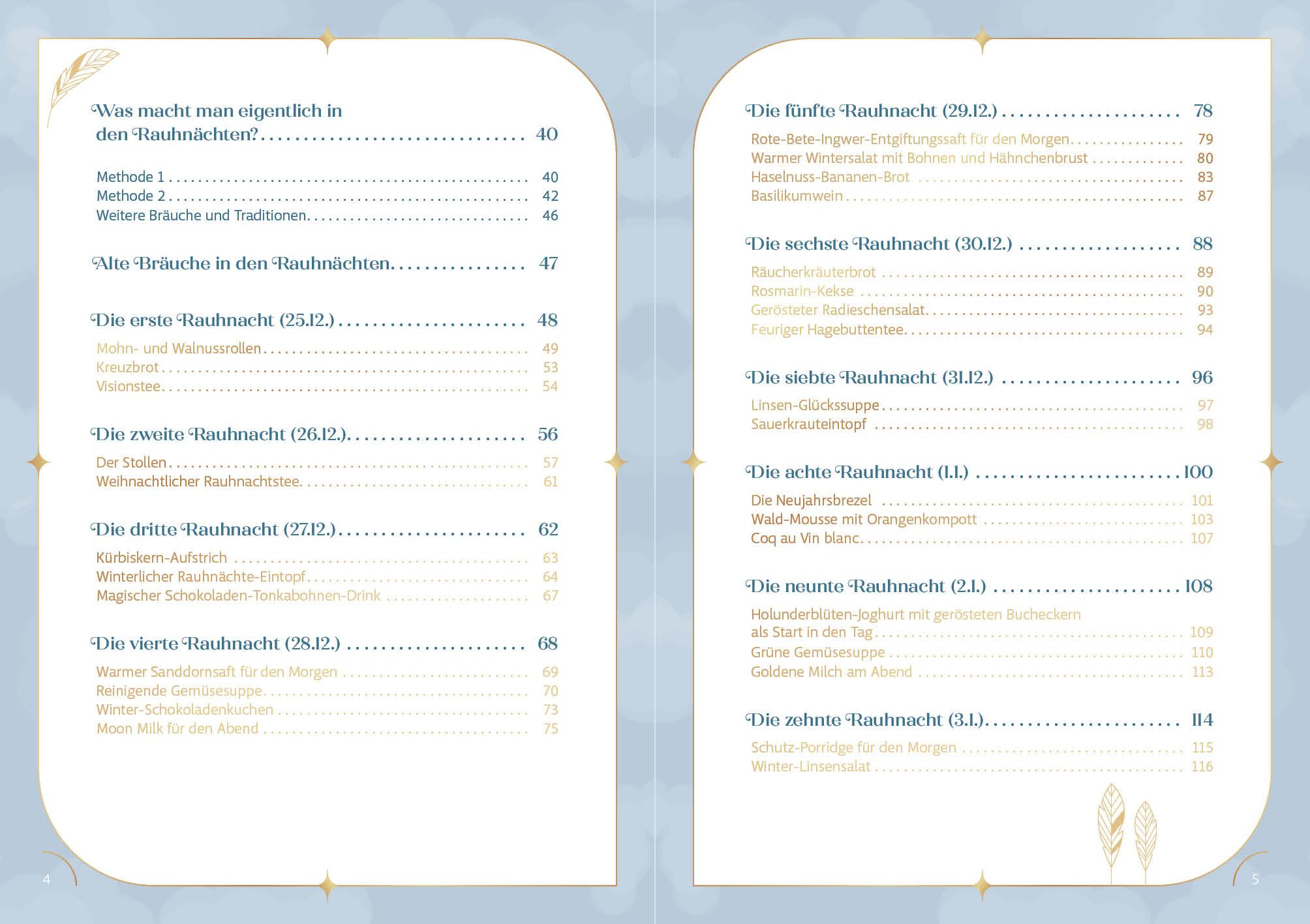 Beispielinhalt (Bild) Das Kochbuch für die Rauhnächte