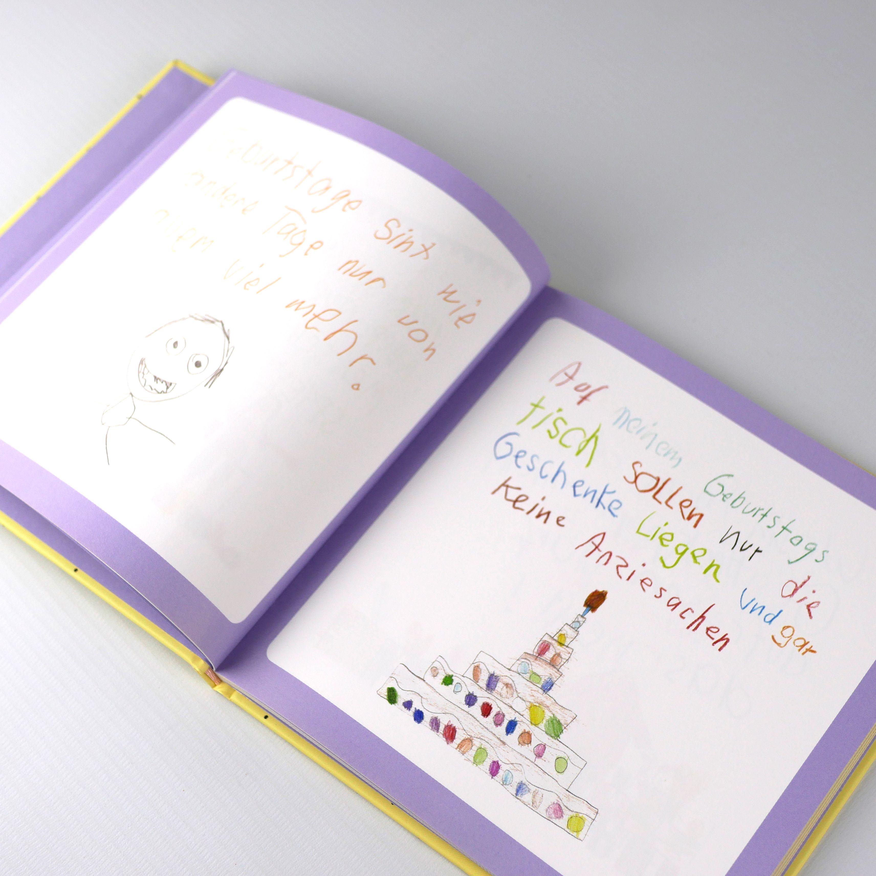 Beispielinhalt (Bild) Häpibösdei. Ich hab dich gans arg lieb!