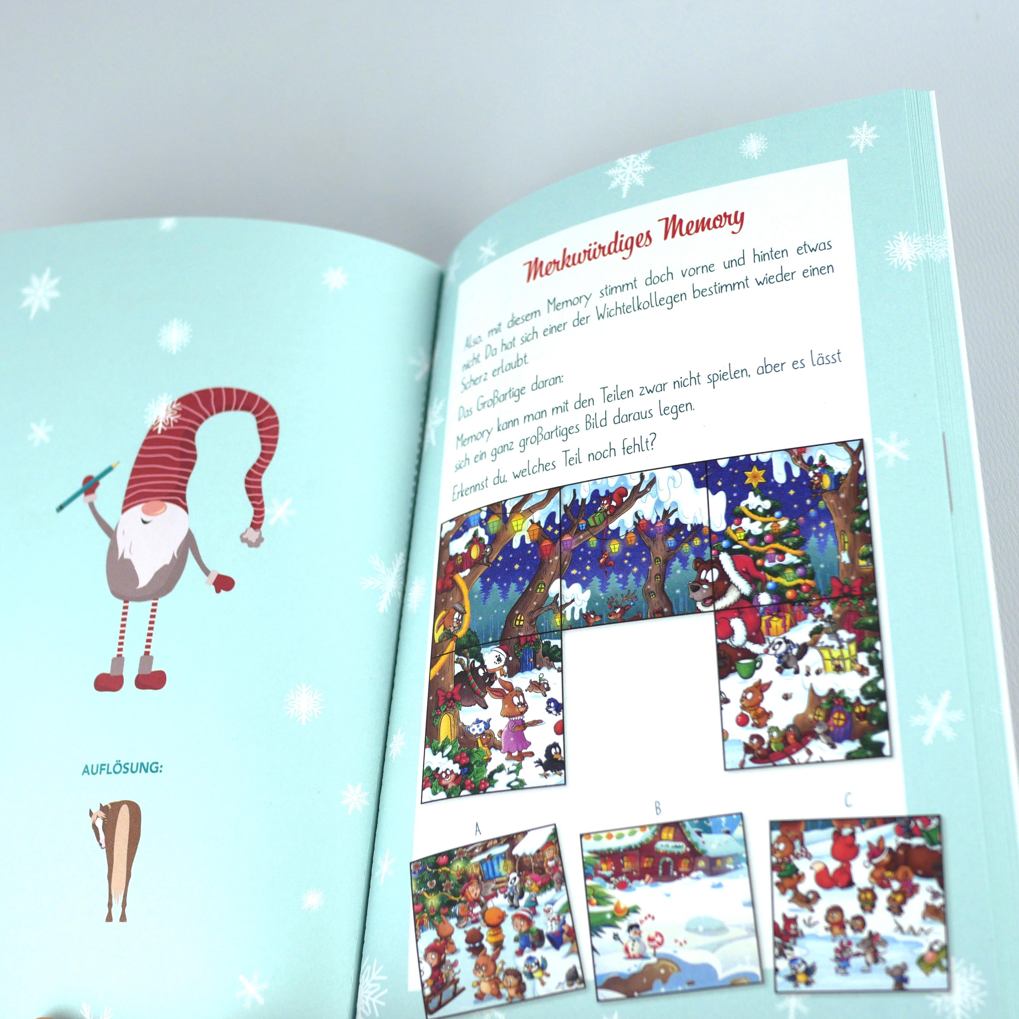 Beispielinhalt (Bild) Heute zieht ein Wichtel bei uns ein - Weihnachtliche Rätsel für die Adventszeit
