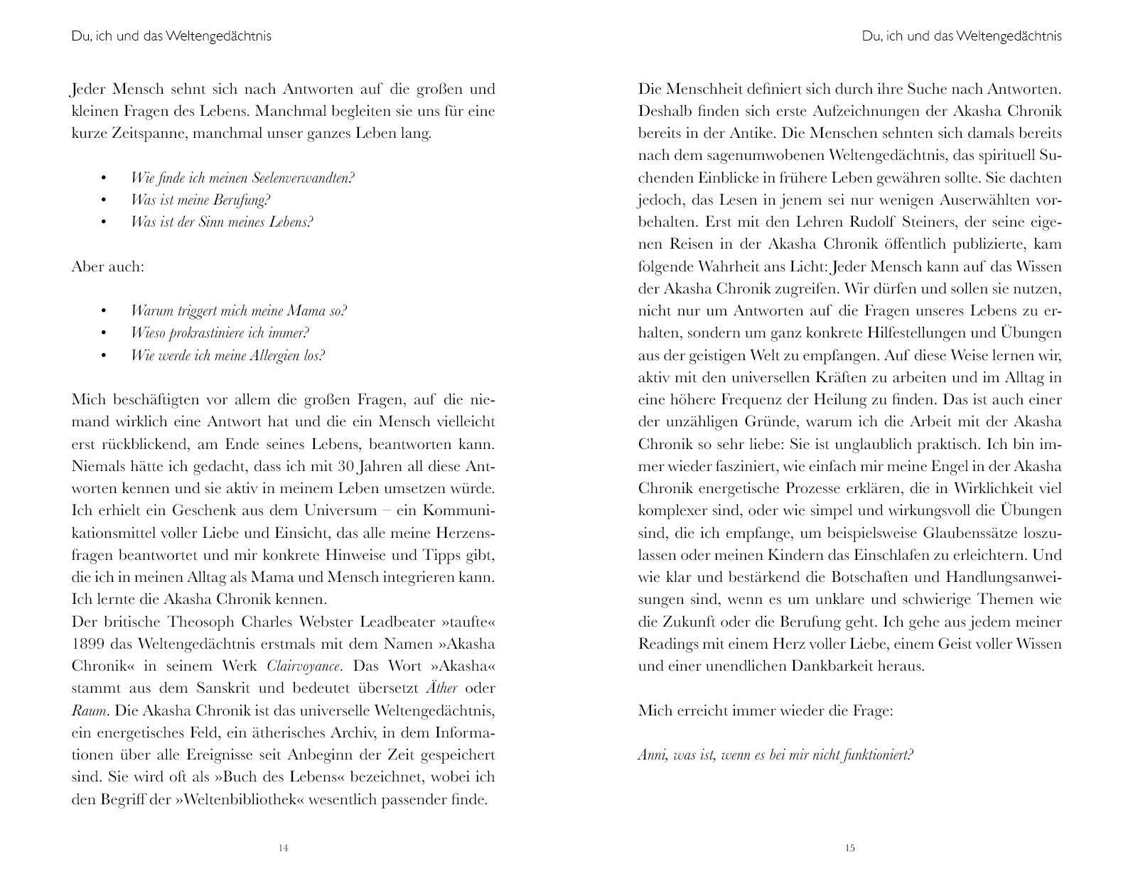 Beispielinhalt (Bild) Akasha Stories