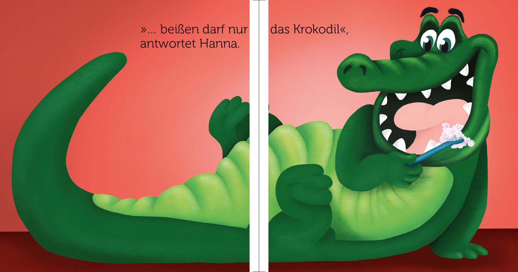 Beispielinhalt (Bild) Beißen darf nur das Krokodil - Pappbilderbuch