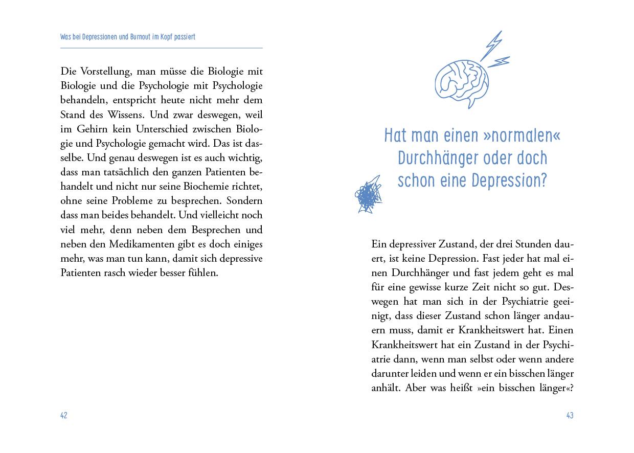Beispielinhalt (Bild) Was bei Depressionen und Burnout im Kopf passiert