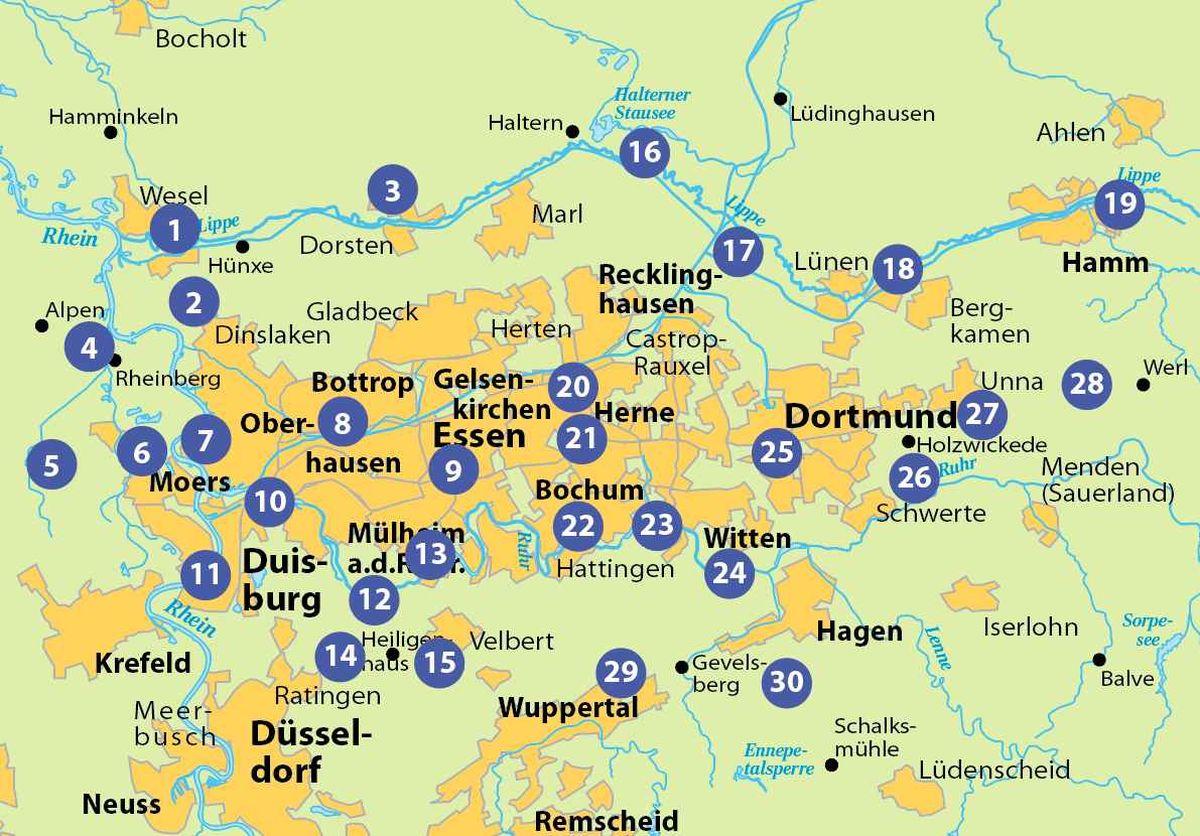 Beispielinhalt (Bild) Die 30 schönsten E-Bike Touren im Ruhrgebiet - Über Flussradwege und Alte Bahntrassen