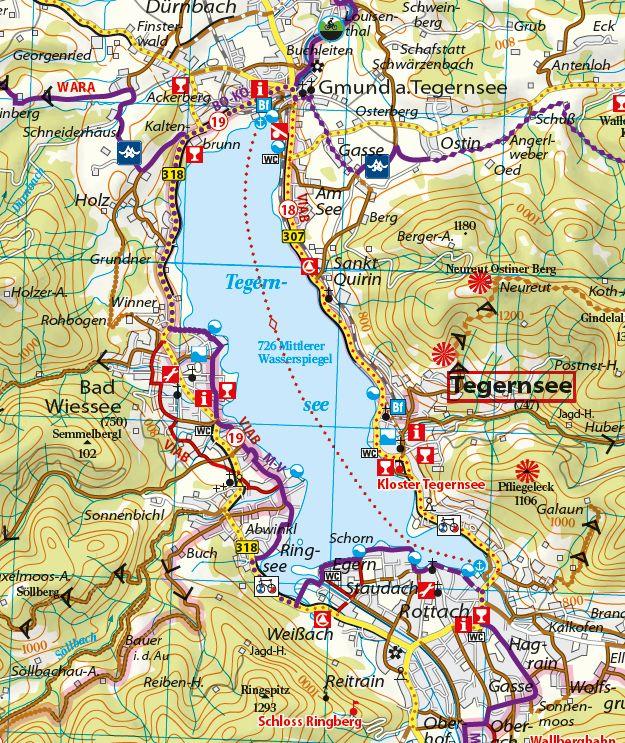 Beispielinhalt (Bild) ADFC-Regionalkarte München Alpenvorland, 1:75.000, mit Tagestourenvorschlägen, reiß- und wetterfest, E-Bike-geeignet, GPS-Tracks Download