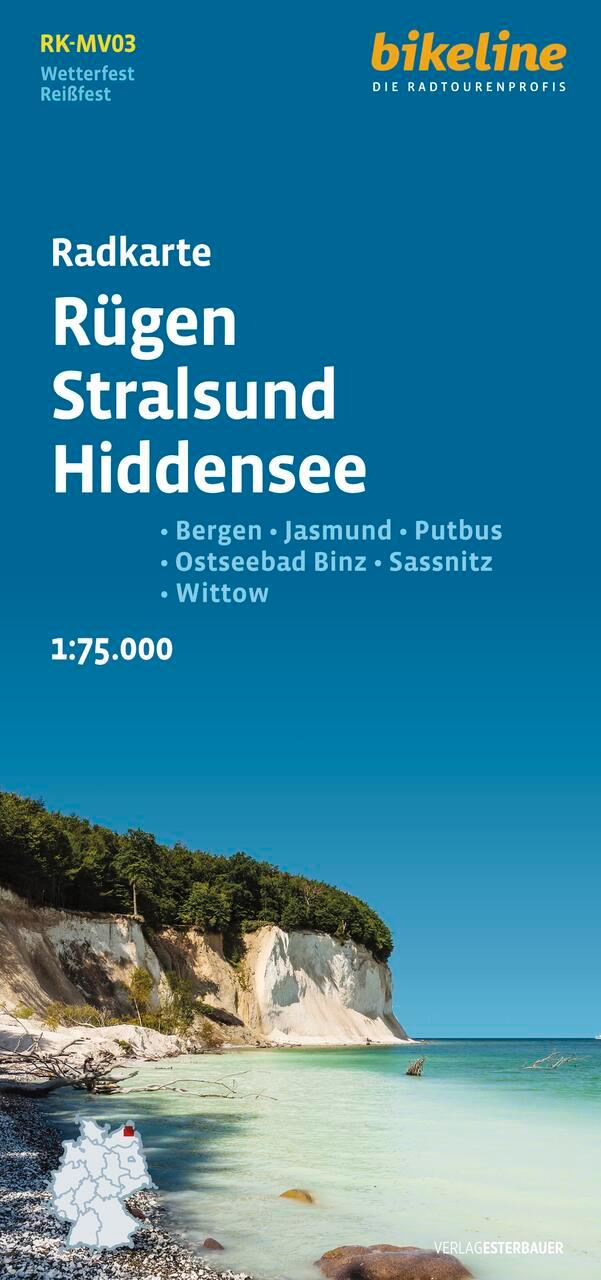 Vorderes Coverbild Radkarte Rügen Stralsund Hiddensee (RK-MV03)