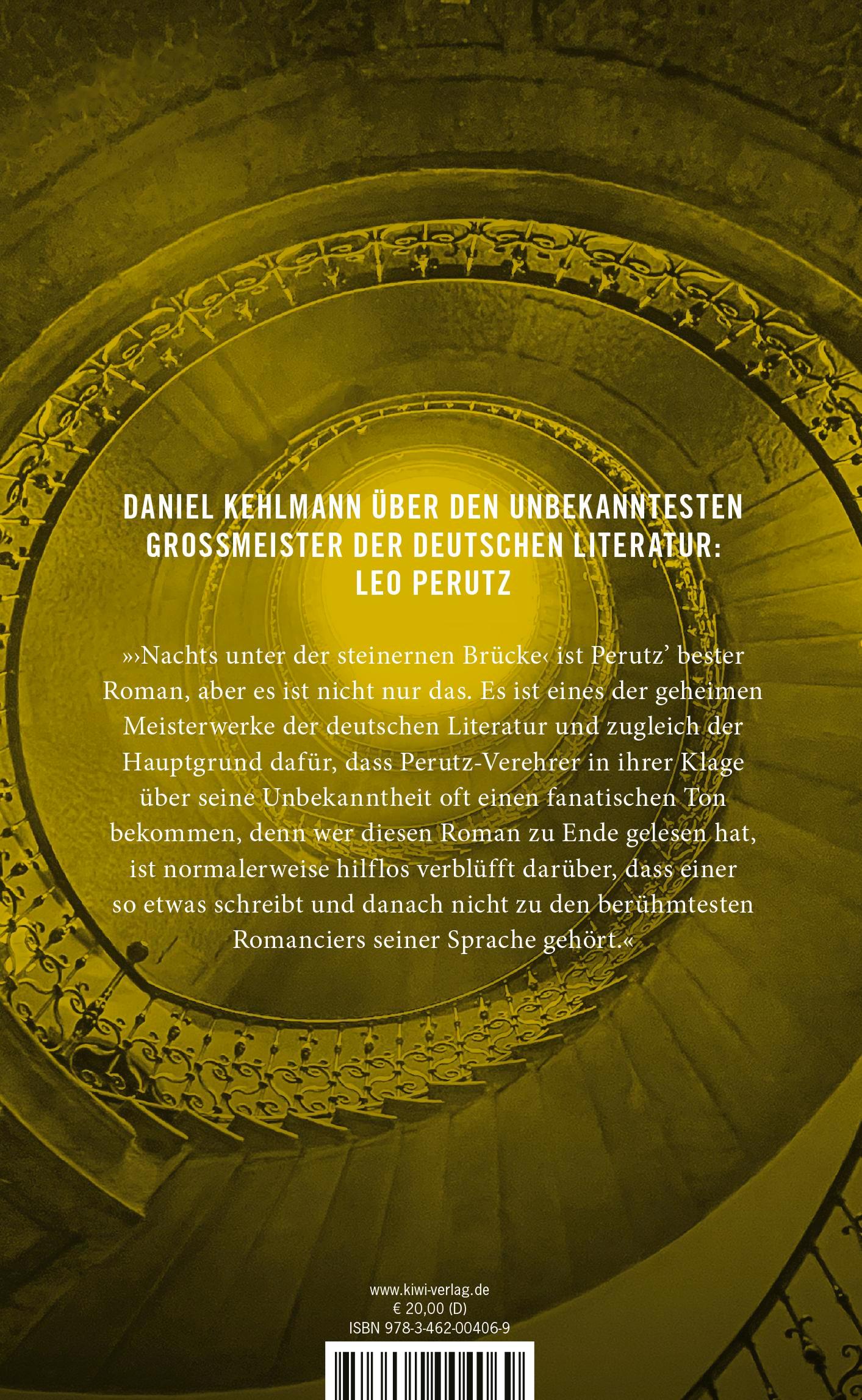 Rückseitencover Daniel Kehlmann über Leo Perutz