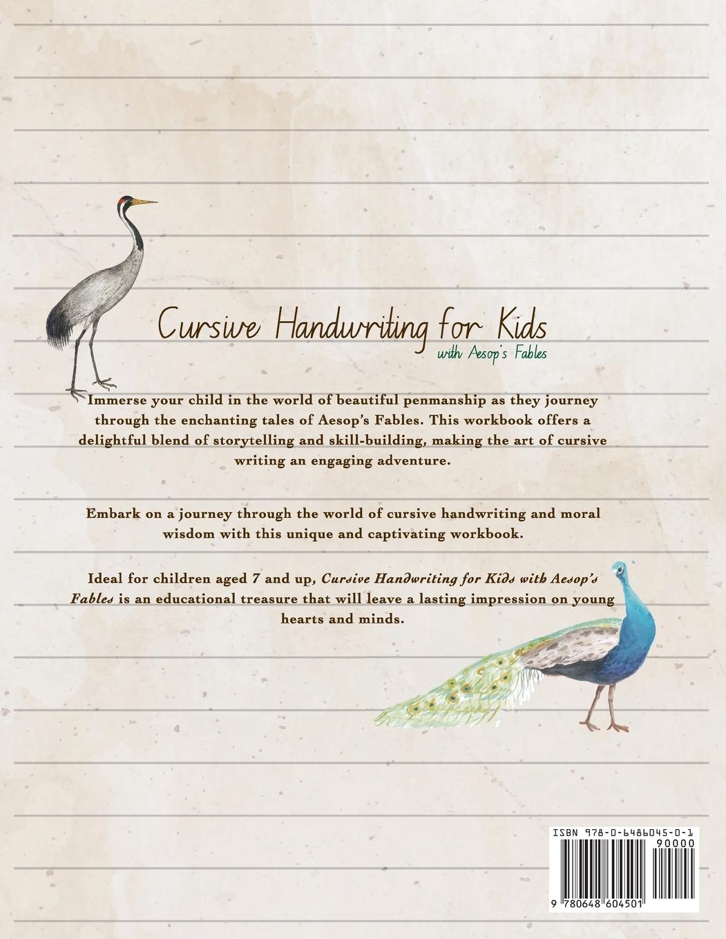 Rückseitencover Cursive Handwriting for Kids with Aesop's Fables