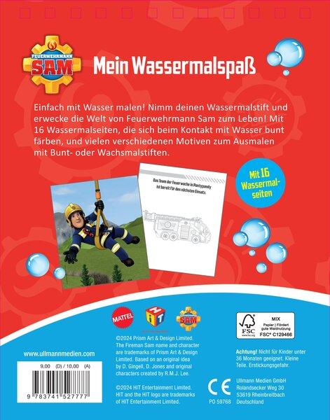 Rückseitencover Mein Wassermalspaß - Feuerwehrmann Sam