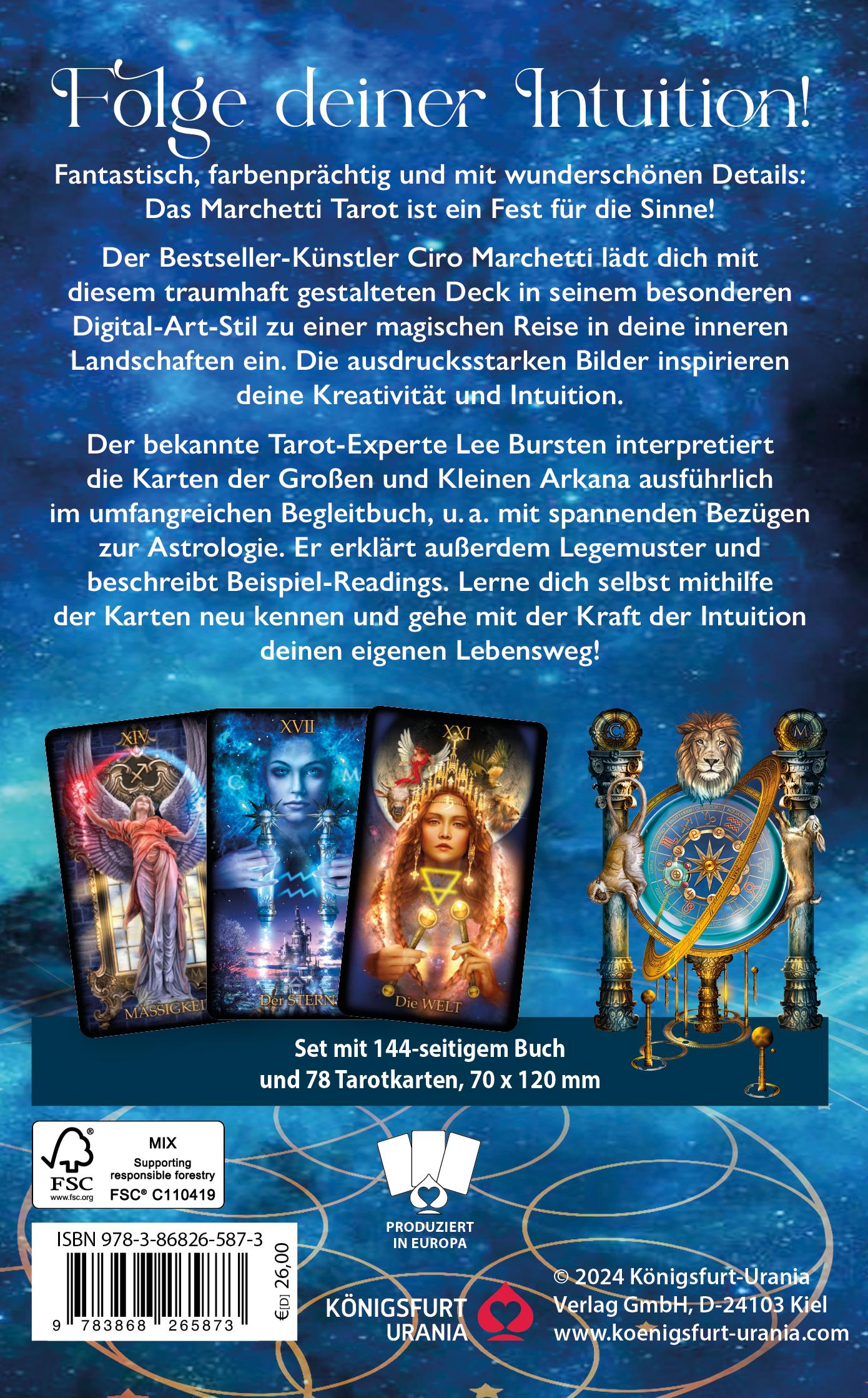 Rückseitencover Marchetti Tarot - Folge deiner Intuition!
