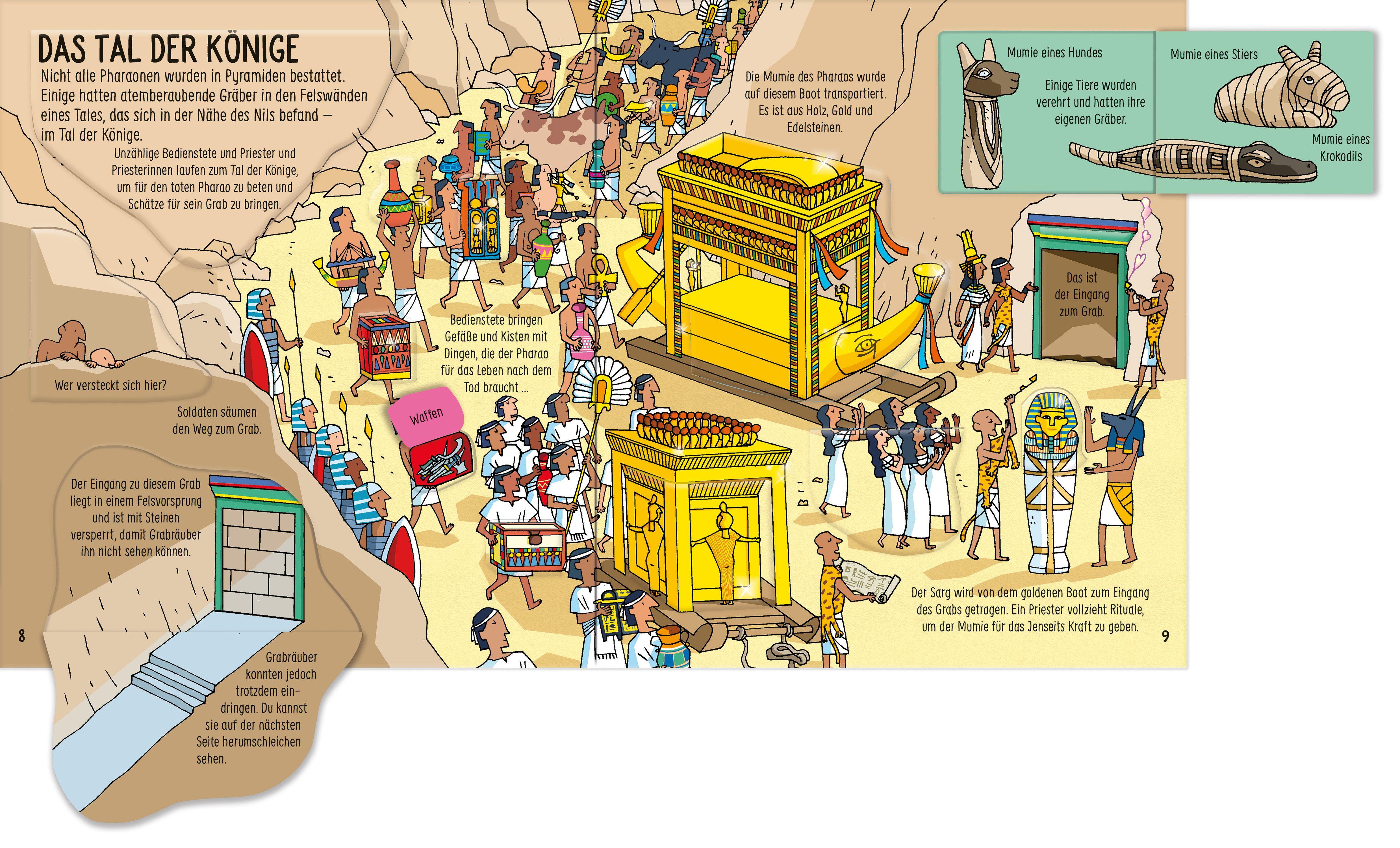 Beispielinhalt (Bild) Aufklappen und Entdecken: Mumien und Pyramiden im alten Ägypten