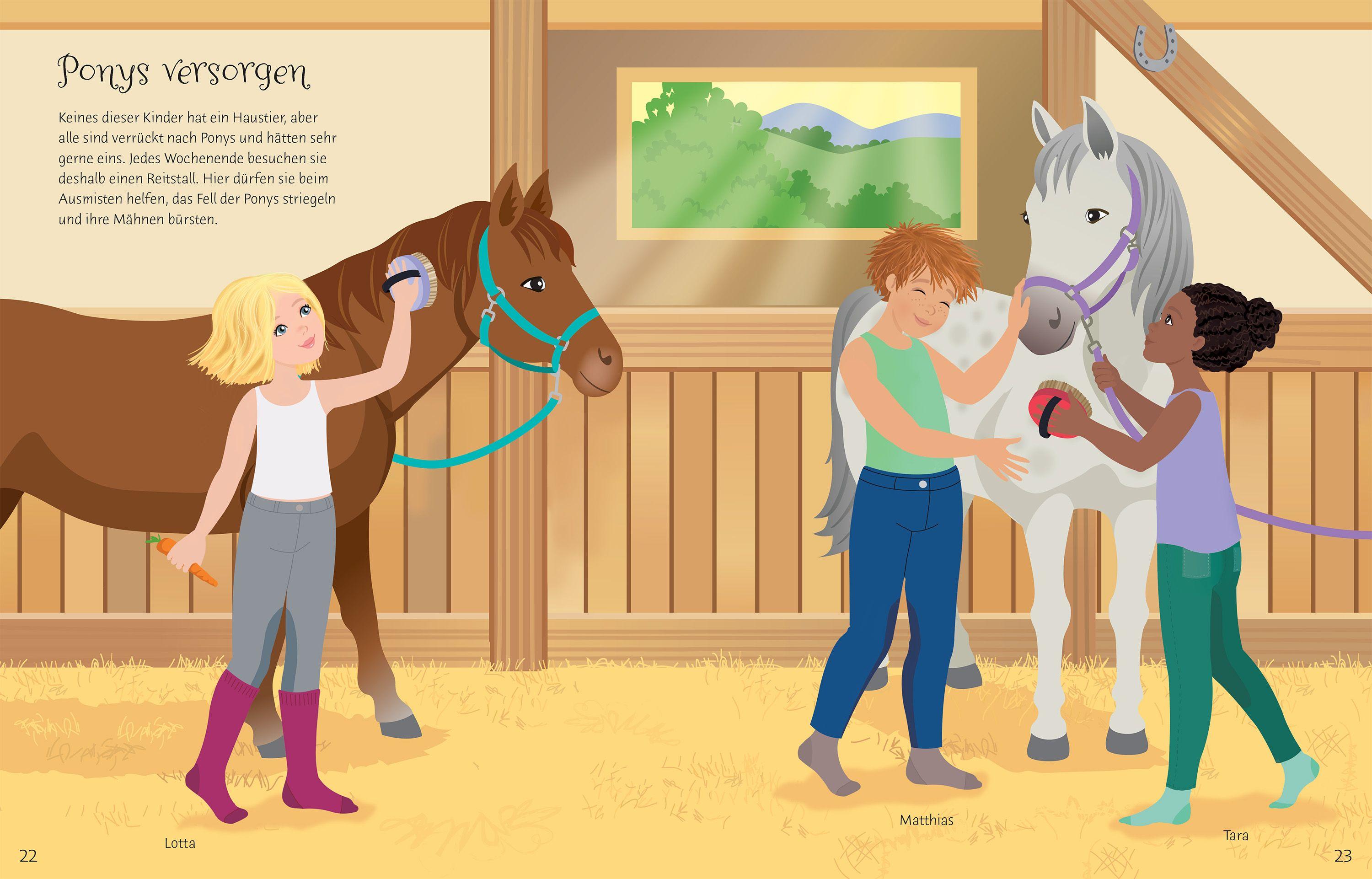 Beispielinhalt (Bild) Mein Anziehpuppen-Stickerbuch: Haustiere